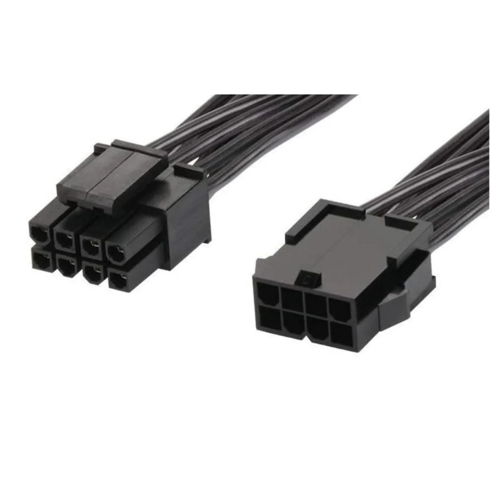 PCIe 8 Pin Female to CPU 8 pin (4+4 Detachable) Male EPS-12V Adapter Converter Sleeved Cable 13.3-inch(34cm), Black - Image 2
