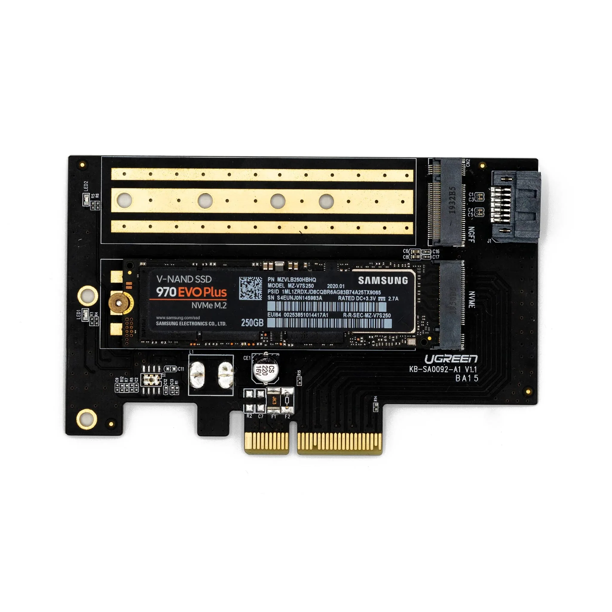 PCIe to M.2 NVME SSD Adapter Card 32Gbps M Key/B Key PCIe4.0 X1 X4 Adapter for ZimaBoard Server Desktop PC Support SATA NGFF - Image 3