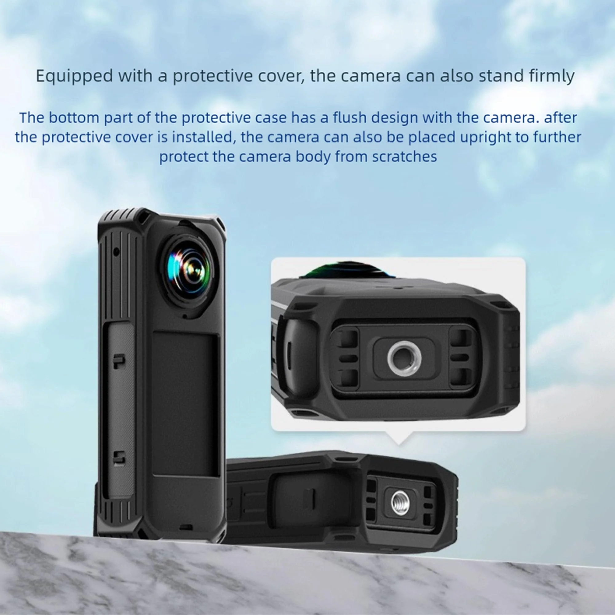 PCTC 360 X5 Silicone Case +Lens Cap Compatible with Insta360 X5 Accessories All-Round Shockproof Lightweight (Red) Red - Image 5