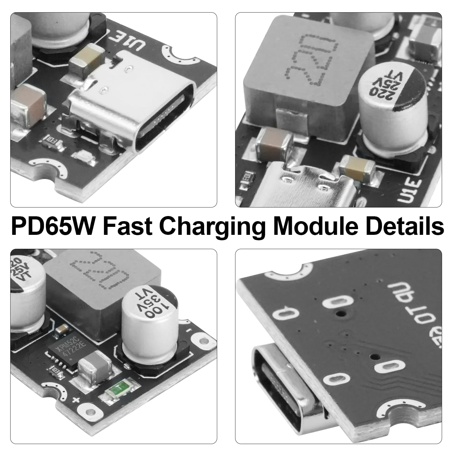 PD65W Fast Charging Module, QIQIAZI Fast Charging Module 12V-30V to USB-C PD3.1 QC3.0 with Type-C Port, USB Buck Converter DC-DC Step Down Module for Phone Quick Charging (Pack of 5) - Image 2