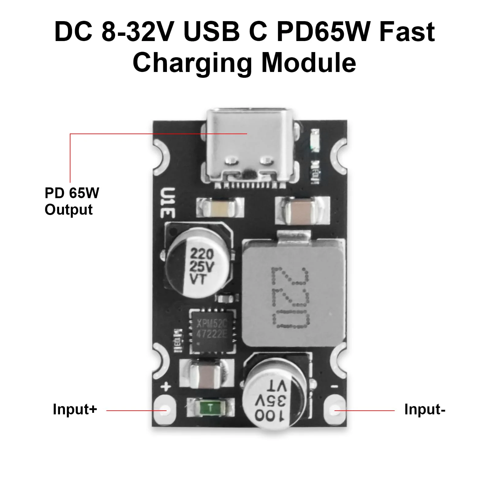 PD65W Fast Charging Module, QIQIAZI Fast Charging Module 12V-30V to USB-C PD3.1 QC3.0 with Type-C Port, USB Buck Converter DC-DC Step Down Module for Phone Quick Charging (Pack of 5) - Image 3