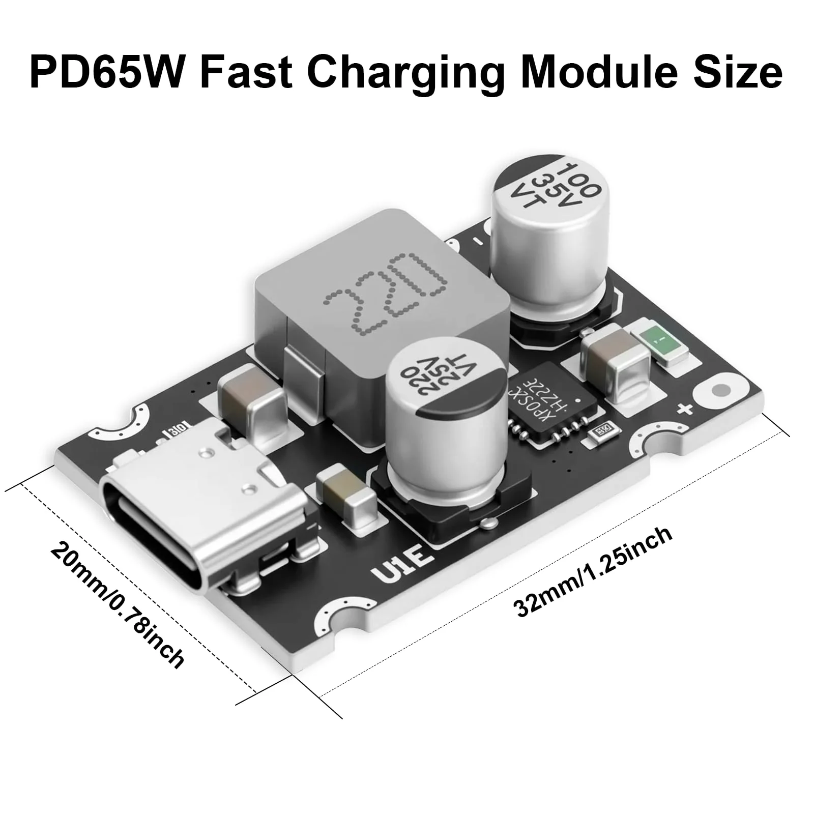 PD65W Fast Charging Module, QIQIAZI Fast Charging Module 12V-30V to USB-C PD3.1 QC3.0 with Type-C Port, USB Buck Converter DC-DC Step Down Module for Phone Quick Charging (Pack of 5) - Image 5