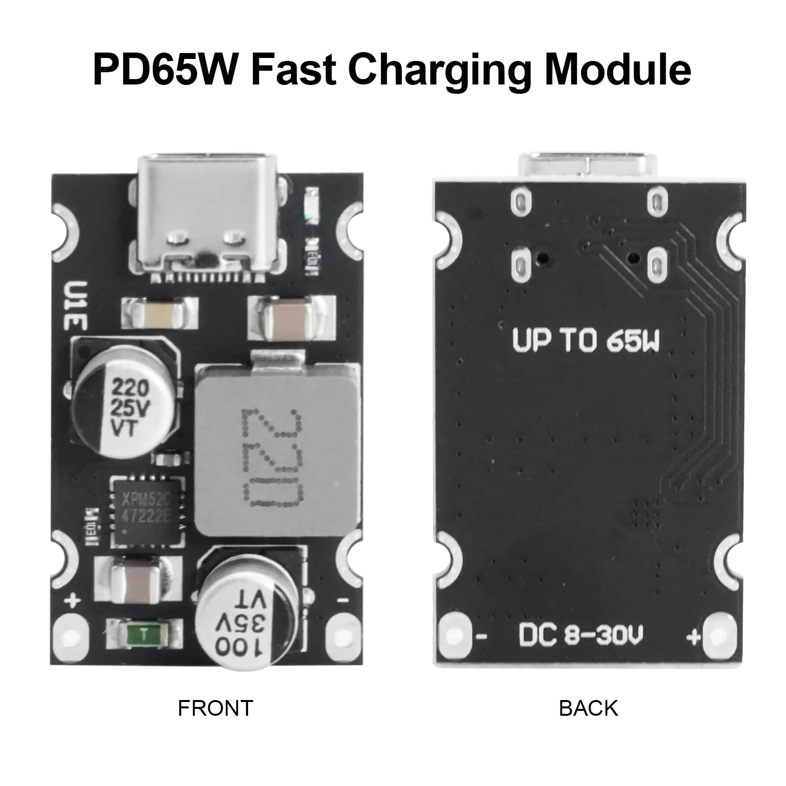 PD65W Fast Charging Module, QIQIAZI Fast Charging Module 12V-30V to USB-C PD3.1 QC3.0 with Type-C Port, USB Buck Converter DC-DC Step Down Module for Phone Quick Charging (Pack of 5) - Image 7