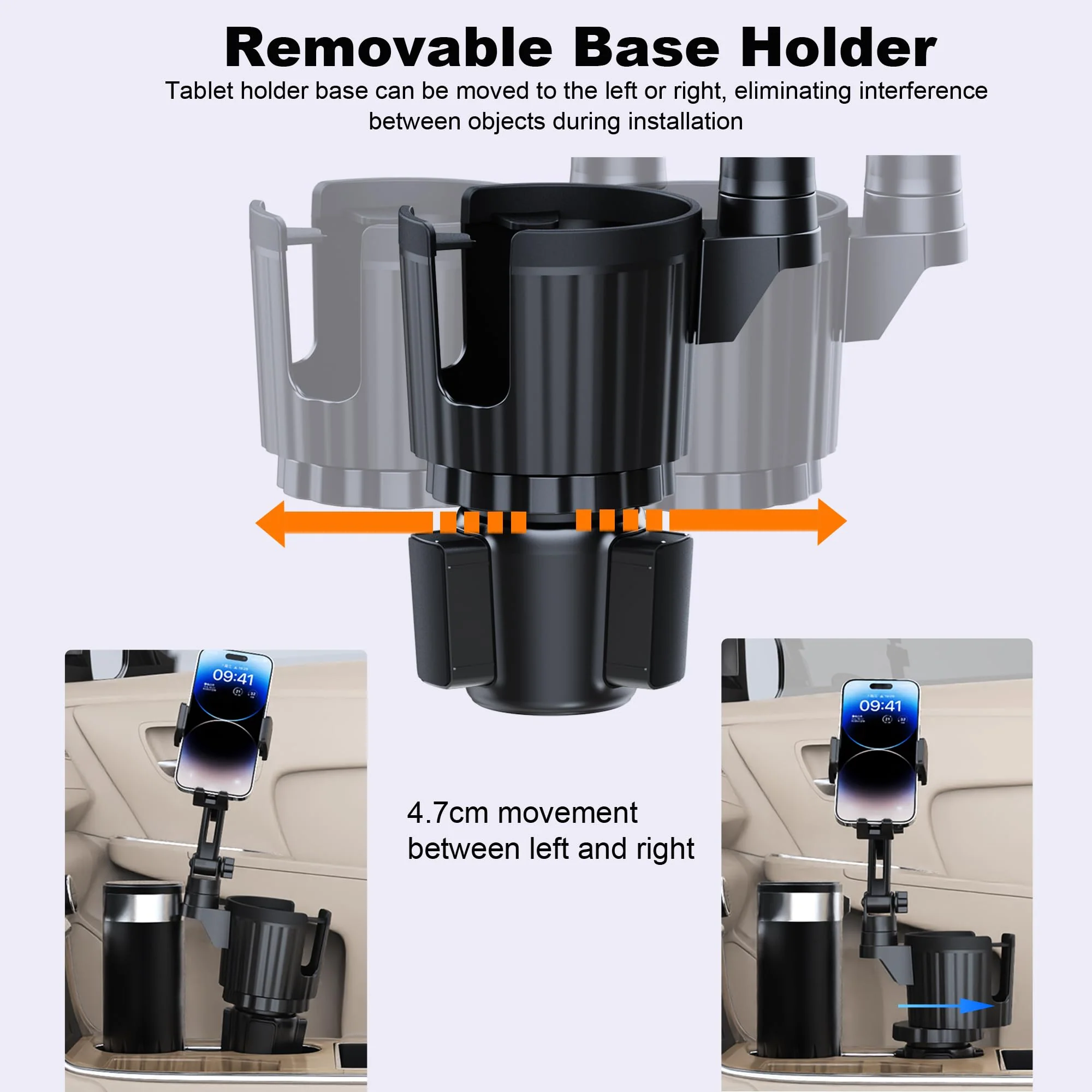 Peastrex Cup Holder Tablet Mount, Ipad Cup Holder Car Mount with Adjustable Arm for Tablet iPhone 3-13in iPad Pro Air Mini, Fire, iPhone 15, Galaxy S24 Z Fold 5 - Image 6