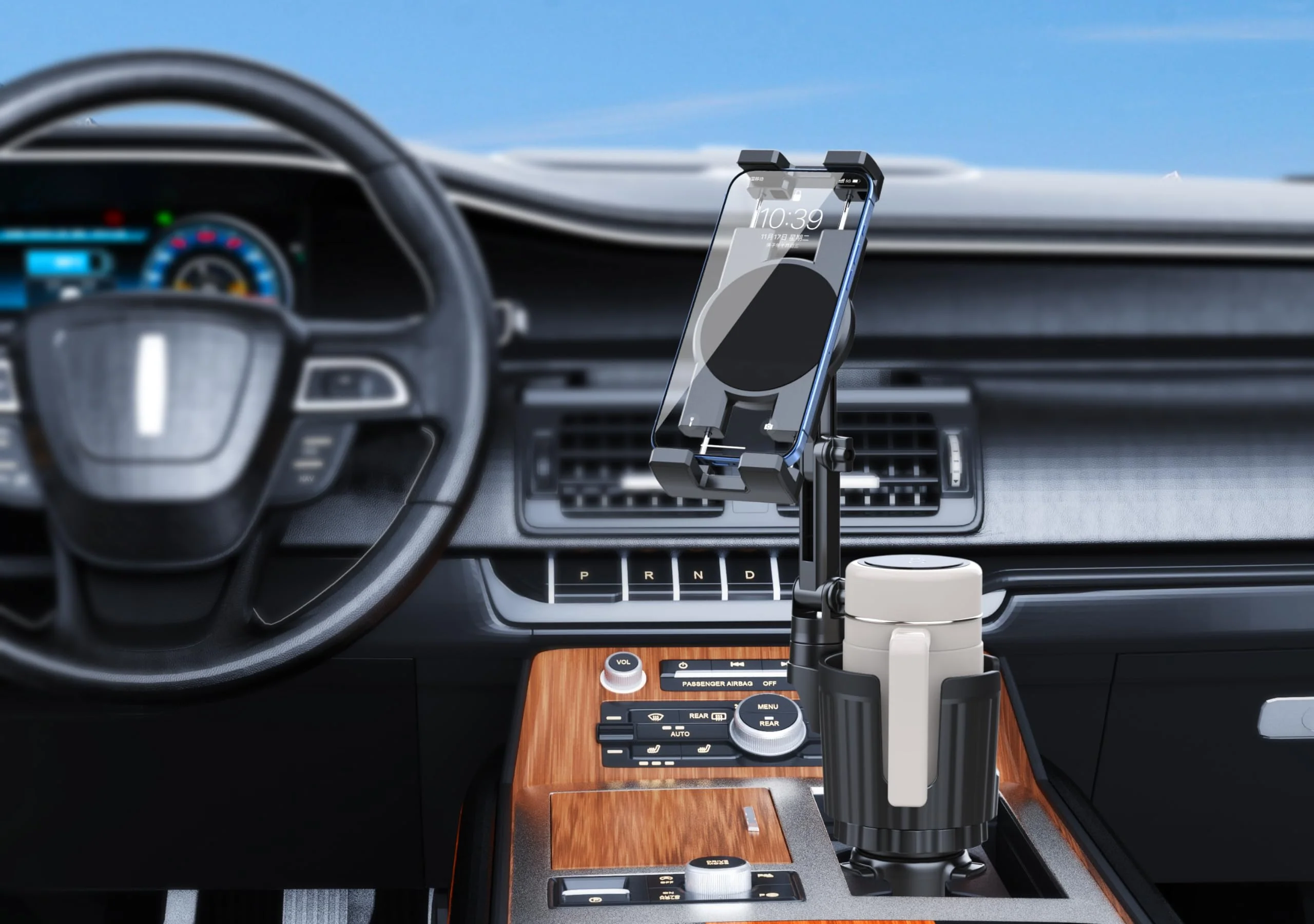 Peastrex Cup Holder Tablet Mount, Ipad Cup Holder Car Mount with Adjustable Arm for Tablet iPhone 3-13in iPad Pro Air Mini, Fire, iPhone 15, Galaxy S24 Z Fold 5 - Image 8