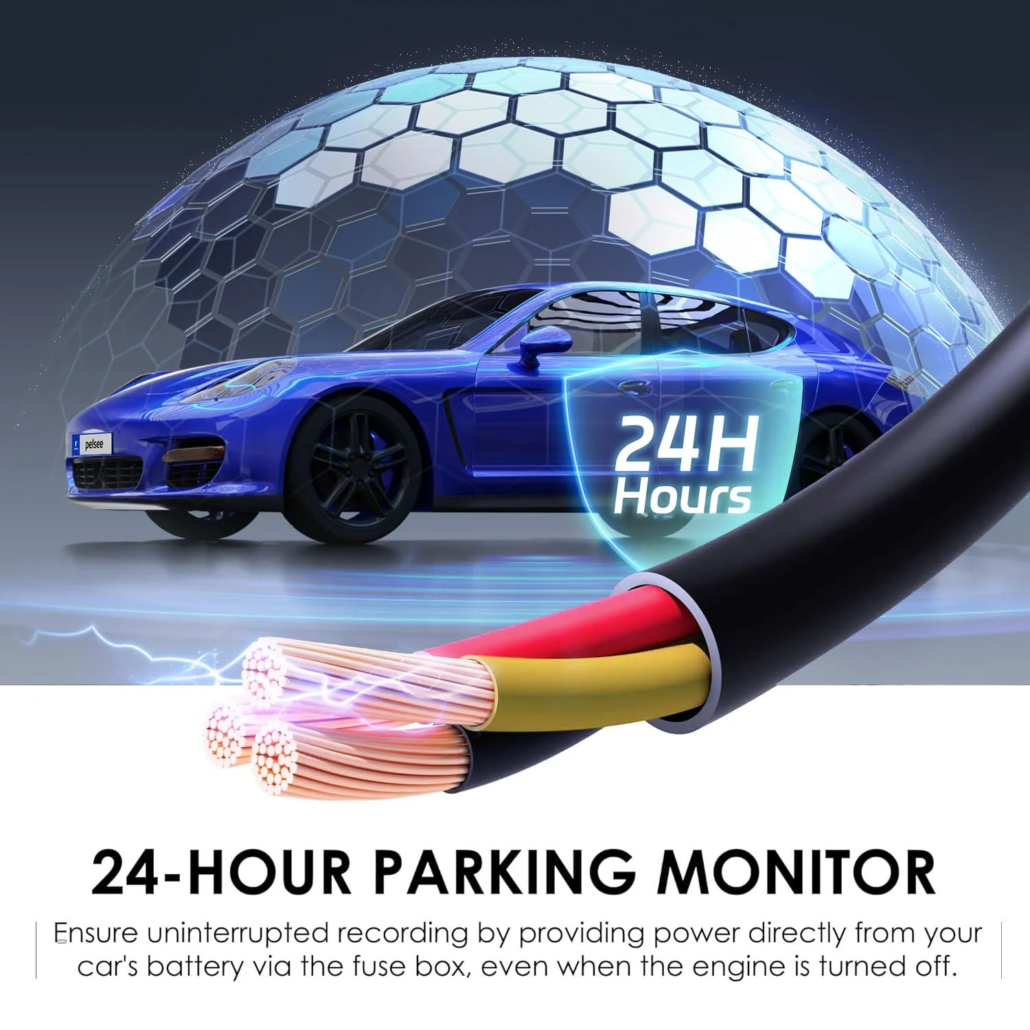 Pelsee Dash Cam Hardwire Kit, Full Set Hard Wire Kit Fuse for P1 Pro, S3 Touch, P1DUO Dash Cam, 12V-24V to 5V Car Dash Camera Charger Power Cord, 4 Fuse Cable and Installation Tool - Image 6