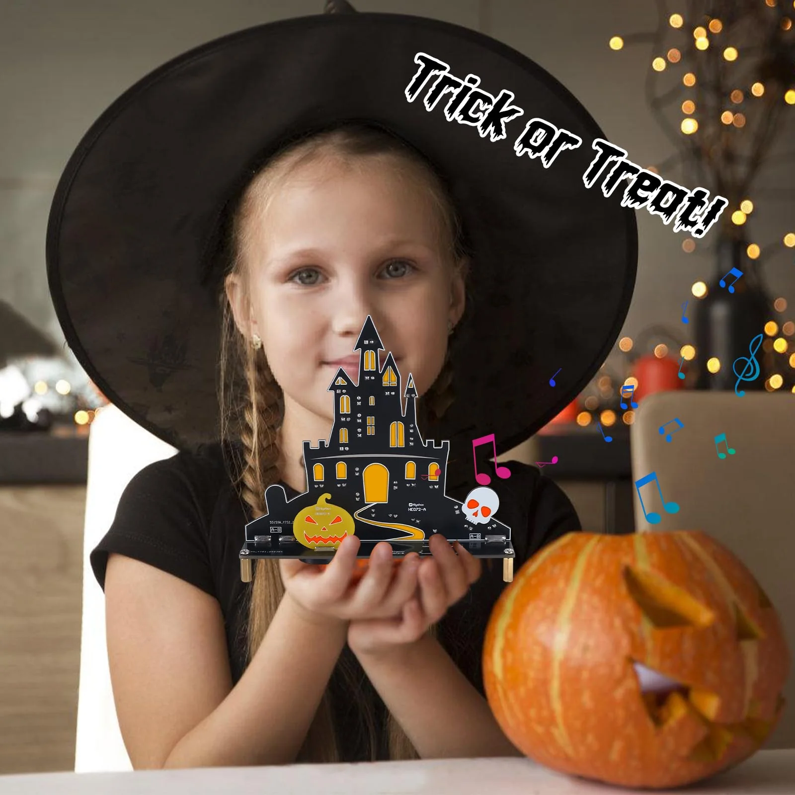 PEMENOL Halloween Burg Löt bausatz Musik Kürbis Skelett Leuchte Elektronik bausatz Atmende LED-Effekte Mit USB-Kabel Halloween Dekoration Party Deko Geschenk - Image 3