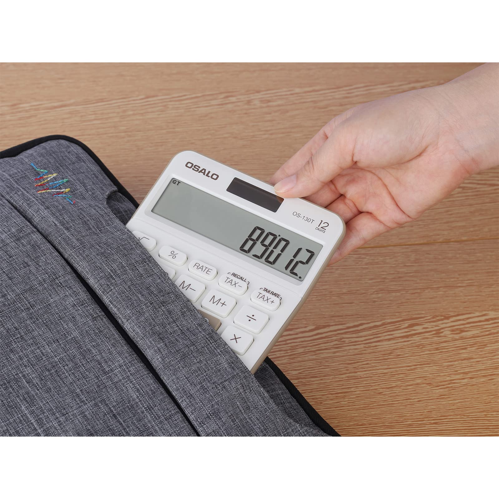 Pendancy 12 Digit Office Calculator Desktop with Tax+/- for Advanced Tax Calculation, Large LCD Display Big Buttons, Dual Power Durable Portable Design, for Financial Accounting Business Use 130T-Brown - Image 7