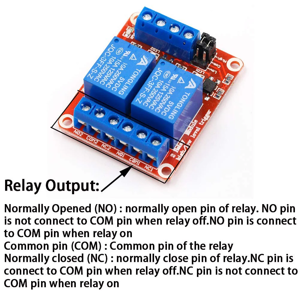 PENGLIN 2 x 2 Channel 5 V Relay Module with Optocoupler High or Low Level Trigger Extension Board for Raspberry Pi Arduino - Image 3