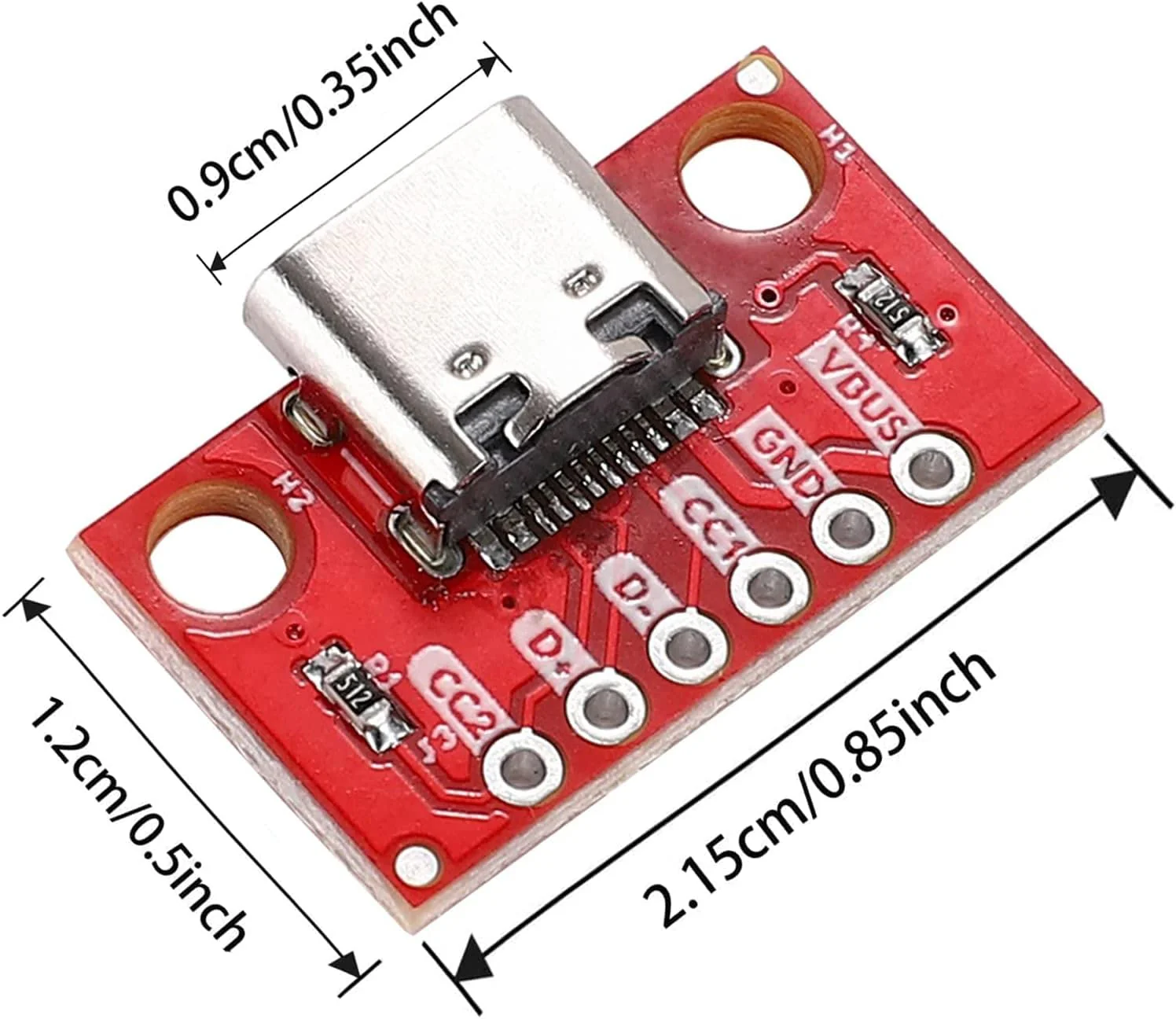 PENGLIN 5pcs USB Type C Breakout Board Serial Breakout Socket 6P 2.54 mm PCB Converter Board 5 x USB C - Image 3