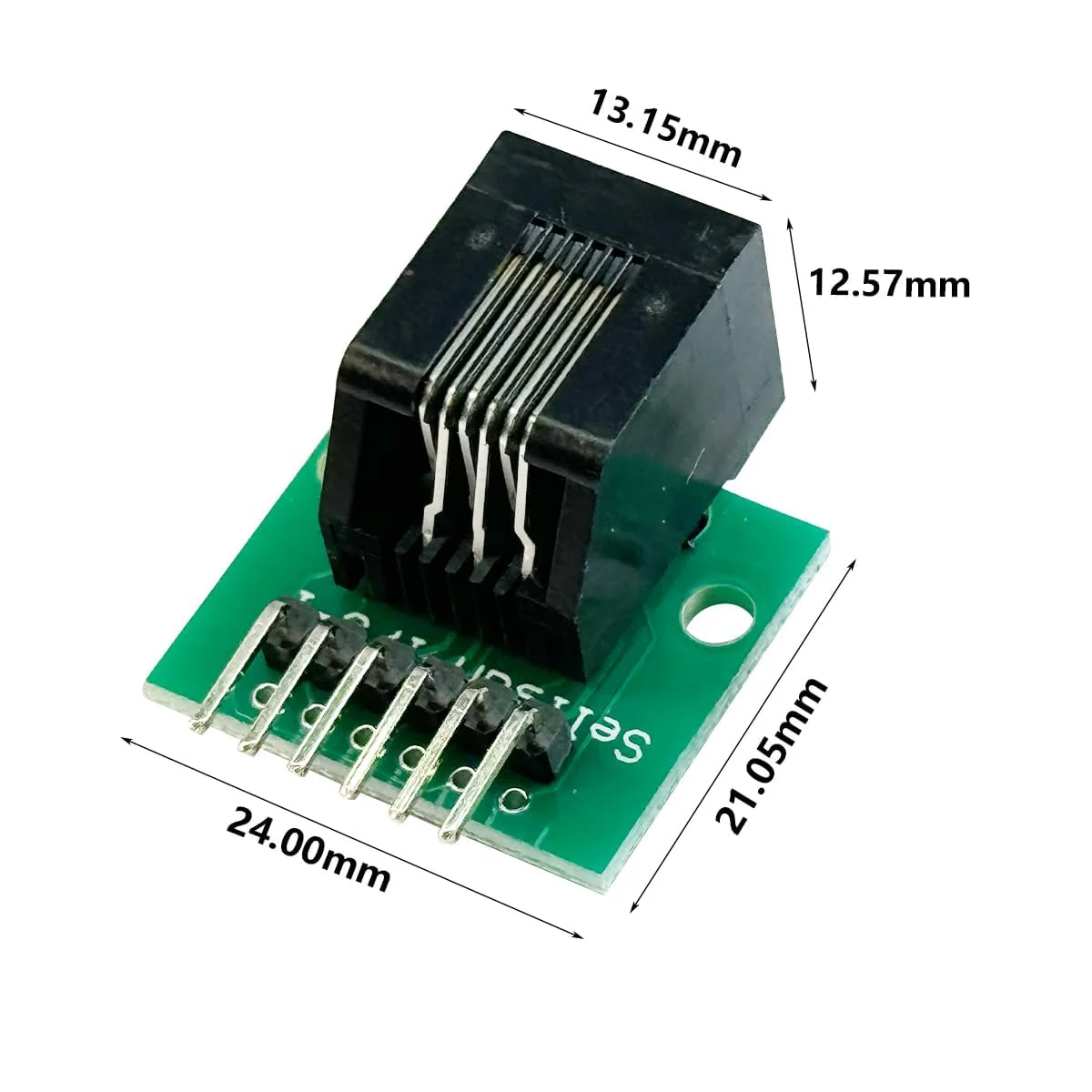PENGLIN RJ11 Socket with Circuit Board, RJ11 6P6C Breakout Board with Pin, RJ11 6-pin Telephone Socket Adapter, Pack of 2 - Image 2