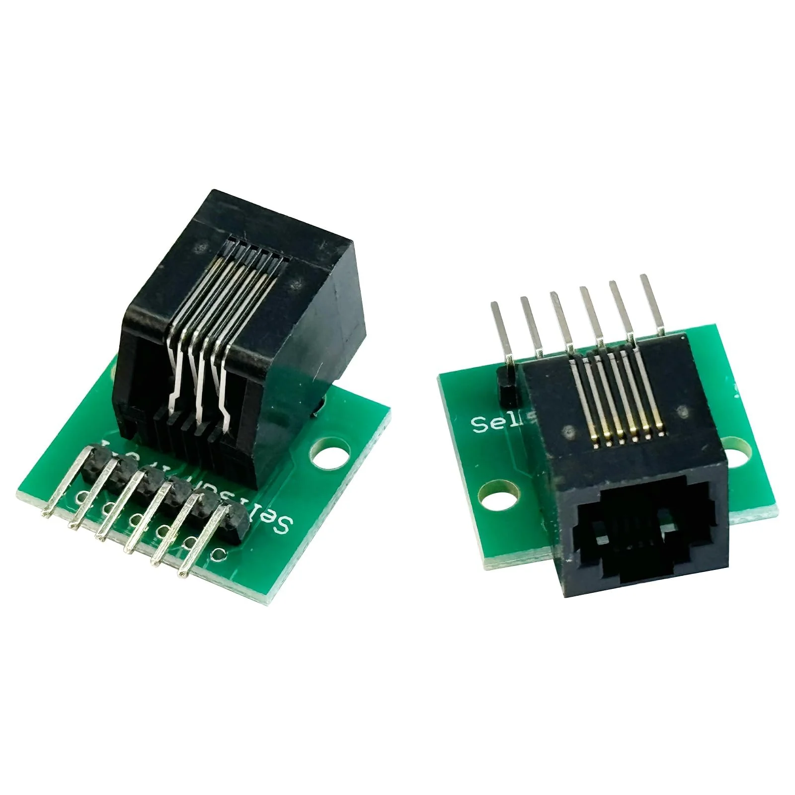 PENGLIN RJ11 Socket with Circuit Board, RJ11 6P6C Breakout Board with Pin, RJ11 6-pin Telephone Socket Adapter, Pack of 2 - Image 3