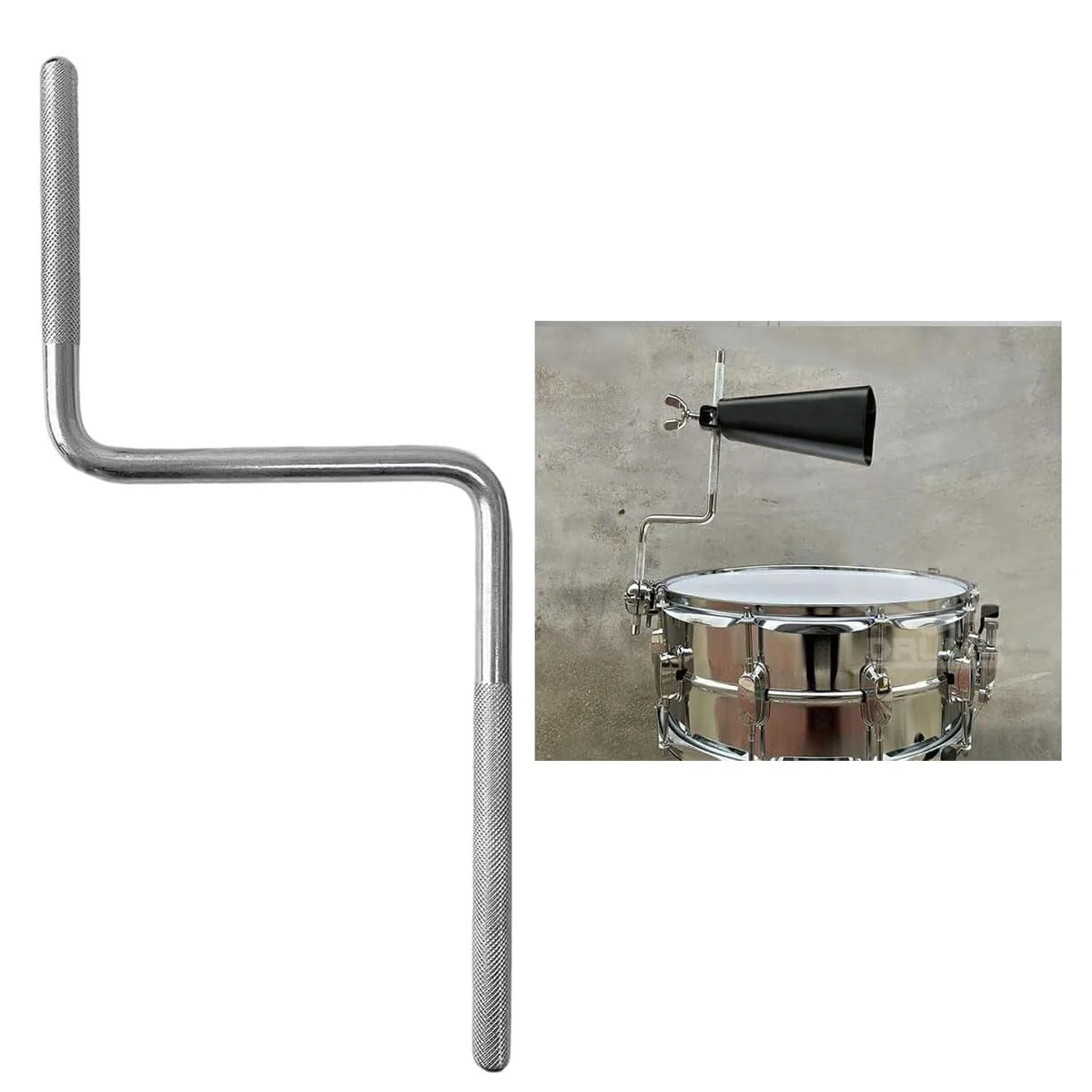 Percussion Cowbell Mount Rod Z-Shaped Rod for Drum Set Percussion Accessories Cowbell Clamp Mounting Latin Percussion Mounting 3/8" Rods - Image 2