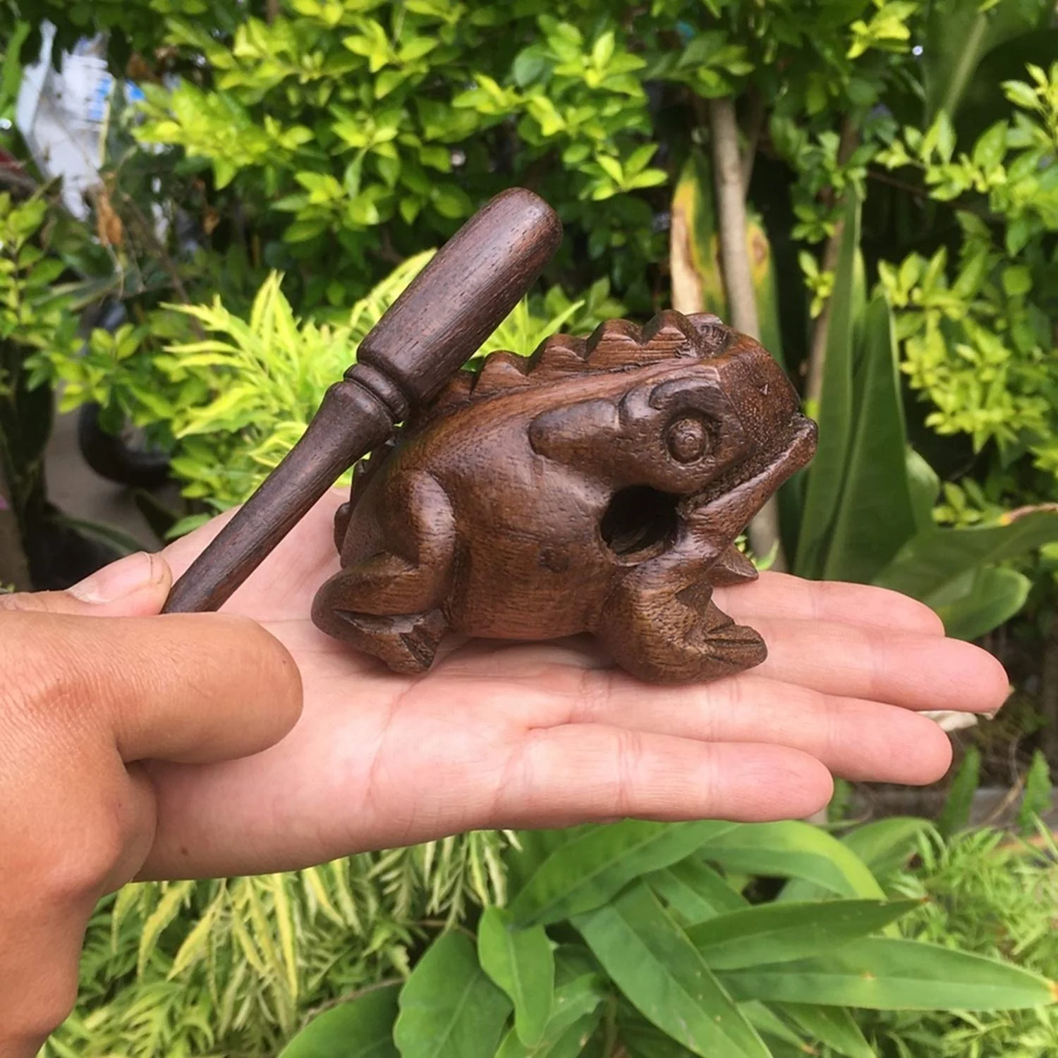 Percussion Instruments Wooden Frog Medium Size 4.8 Inch, 4 Inch and 3 Inch Family Wood Frog Guiro Rasp Musical Instrument Tone Block Musical Instrument Home Office Decoration - Image 5