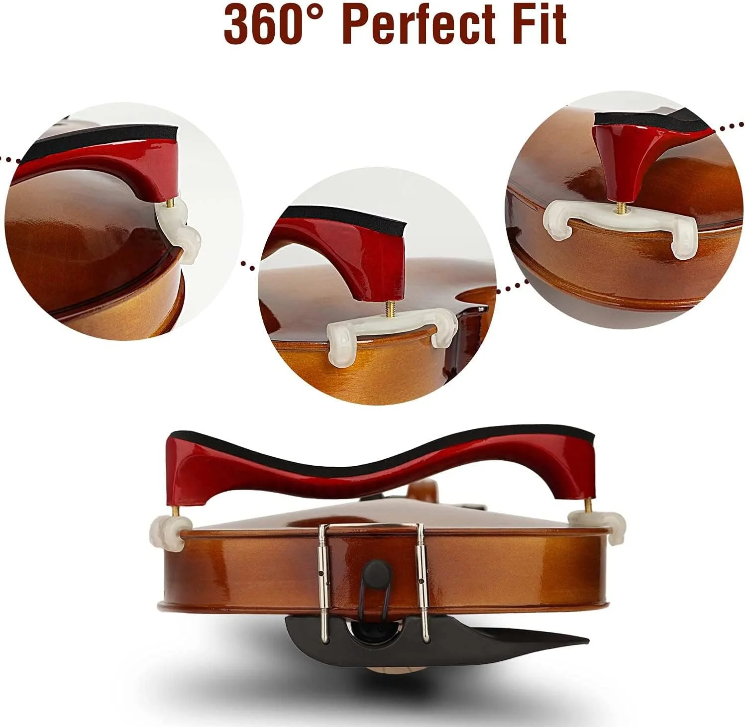 PERLMAN Violin Shoulder Rest for 3/4 Size 4/4 Size, Adjustable Shoulder Rest for Violin, with Height Adjustable Feet Comfortable Foam Pad for Kids Adults - Image 5