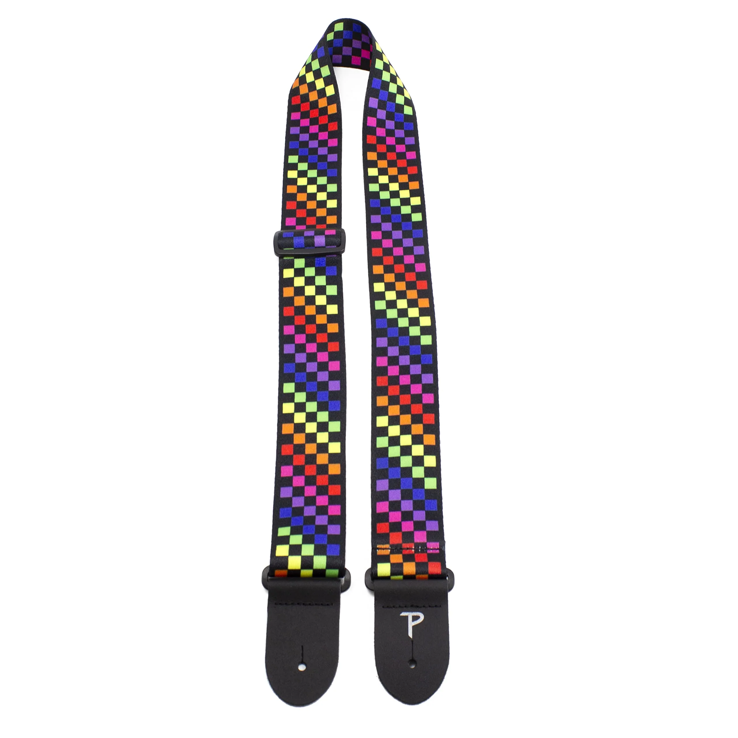 Perri's Leathers Leather Guitar Strap, 39"-58", Rainbow, Polyester, Fits Electric, Jacquard, Adjustable, Cool Acoustic Guitar Straps for Electric & Bass 58" - Image 2