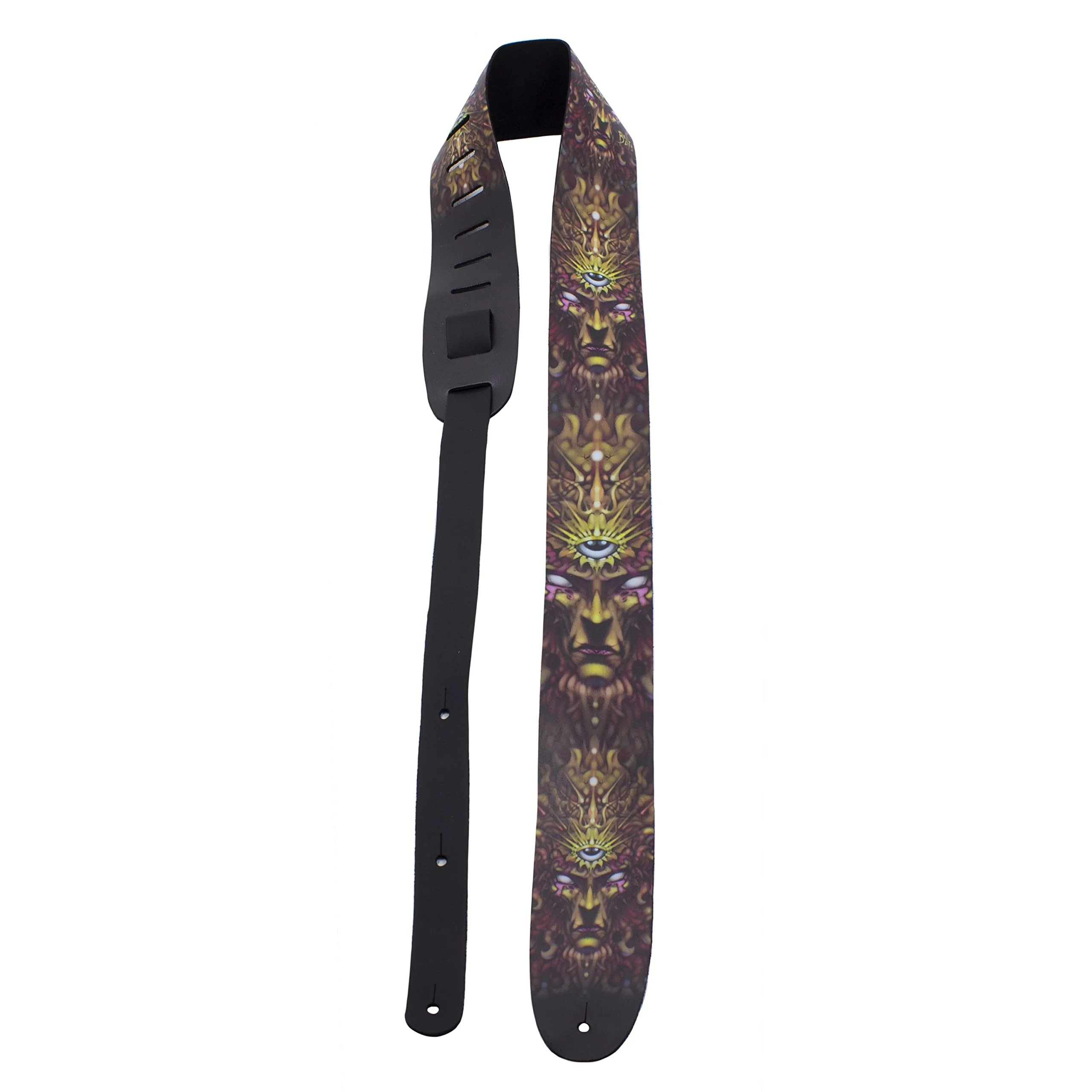 Perri's Leathers, Official David Bolt Solar Mind Licenced Leather Guitar Strap, Direct to Leather Series, Anti-Slip, Adjustable from 42.5" to 56" Inch, Compatible w/All Button Lock Systems - Image 2