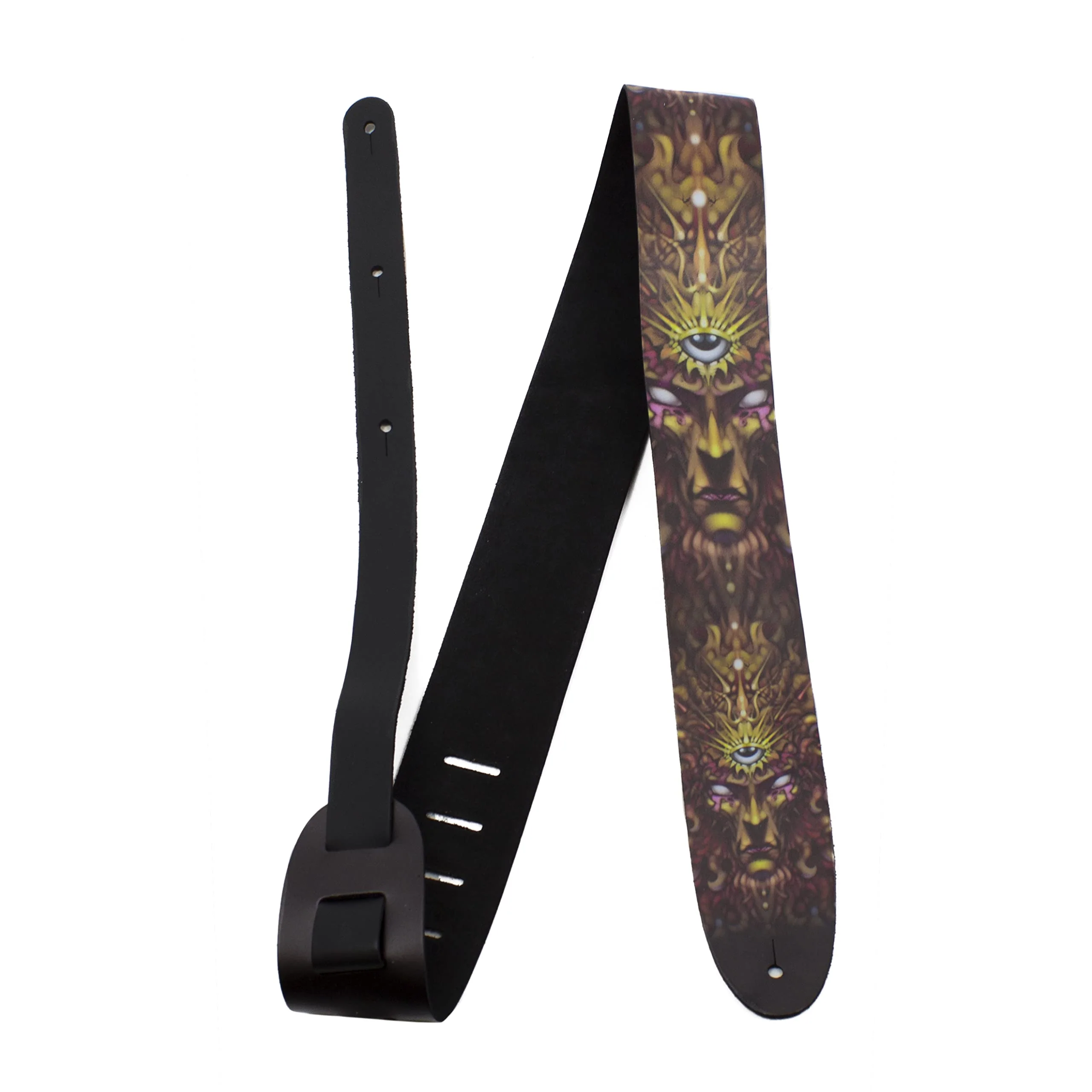 Perri's Leathers, Official David Bolt Solar Mind Licenced Leather Guitar Strap, Direct to Leather Series, Anti-Slip, Adjustable from 42.5" to 56" Inch, Compatible w/All Button Lock Systems - Image 7