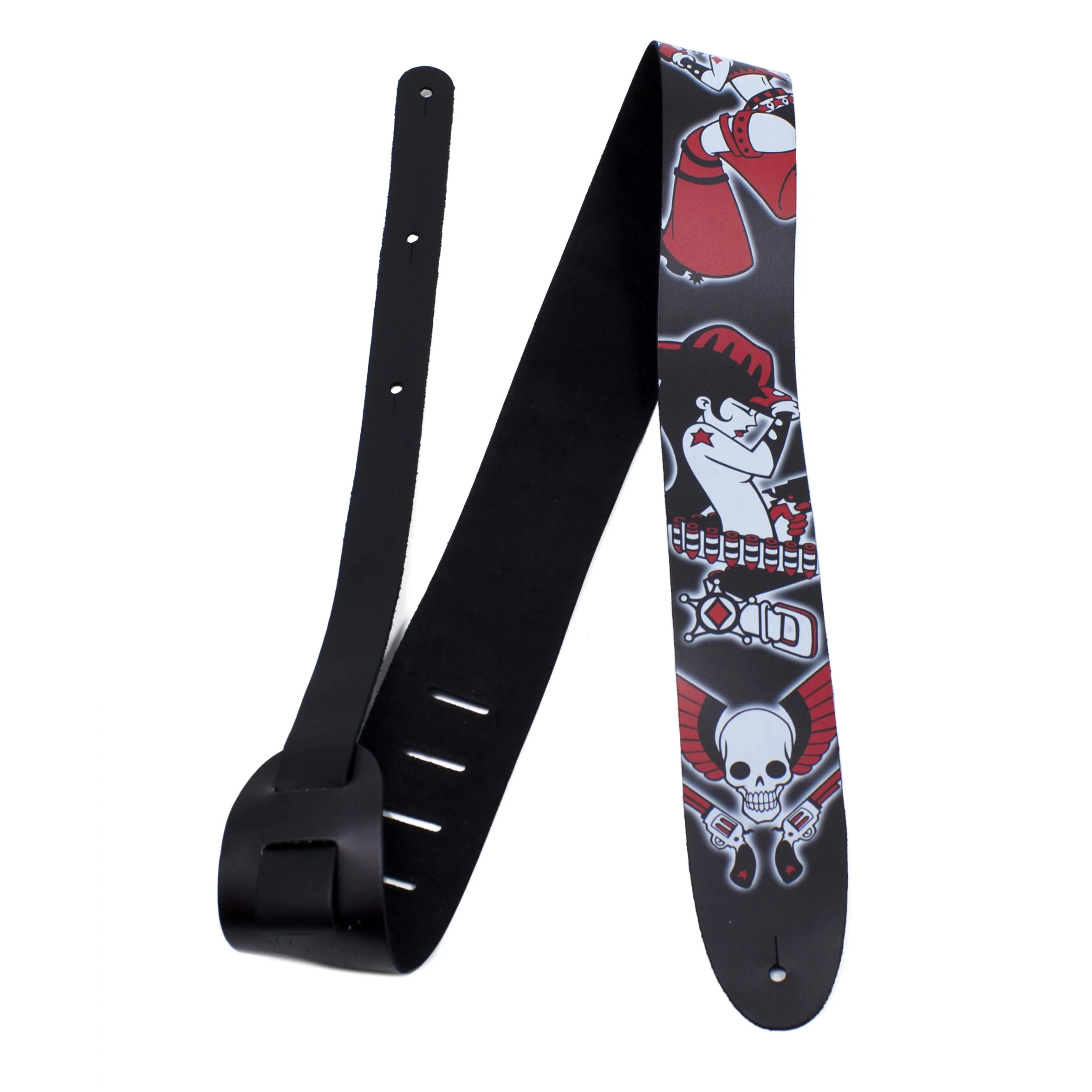 Perri's Leathers, Official David Bolt Wild West Diamonds Licenced Leather Guitar Strap, Direct to Leather Series, Anti-Slip, Adjustable from 42.5" to 56" Inch, Compatible w/All Button Lock Systems - Image 7