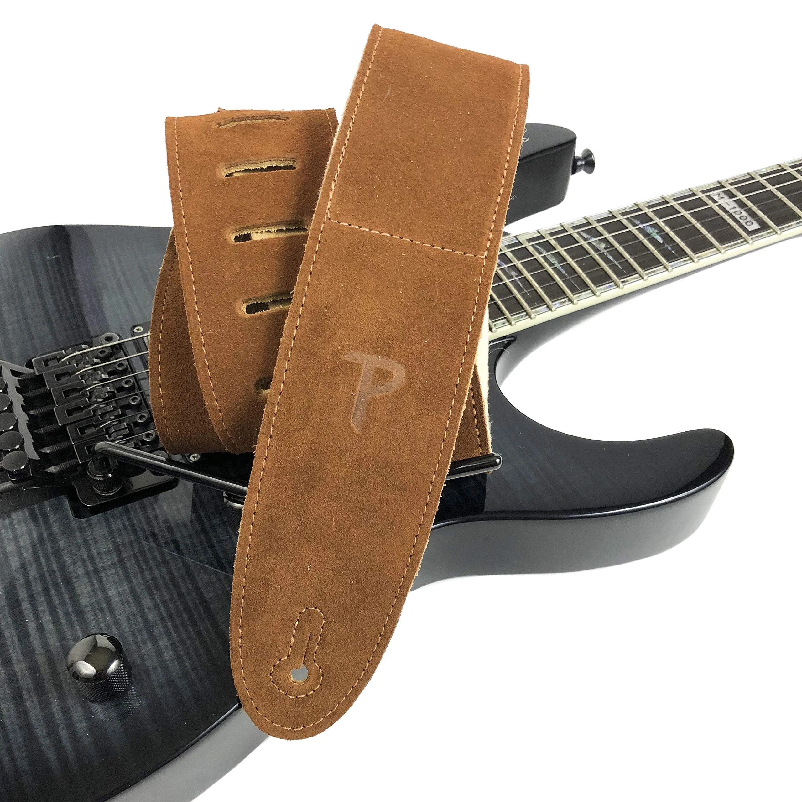 Perri's Leathers Suede Guitar Strap with Sheepskin Pad, Anti-Slip, Adjustable 41"–56", Compatible with All Guitars Natural - Image 3