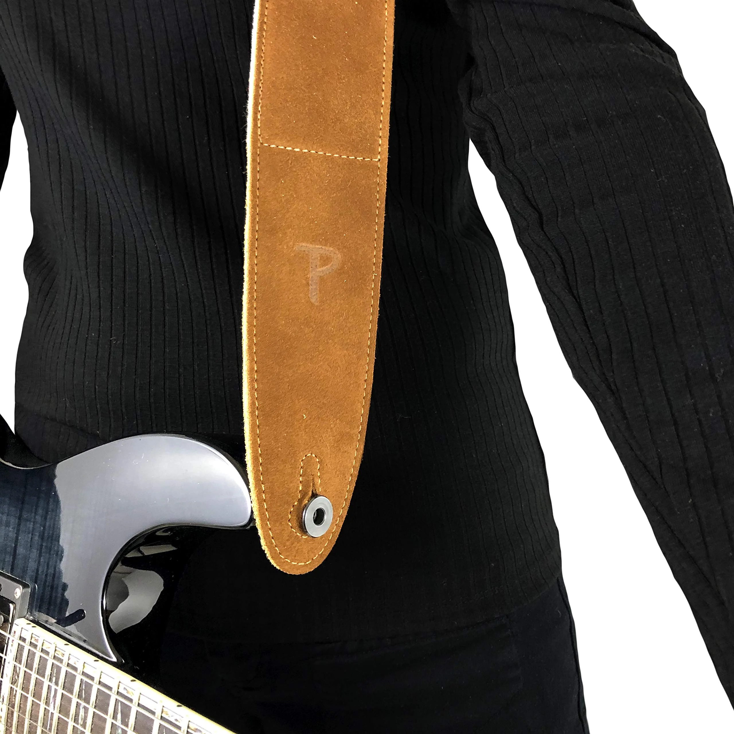 Perri's Leathers Suede Guitar Strap with Sheepskin Pad, Anti-Slip, Adjustable 41"–56", Compatible with All Guitars Natural - Image 4