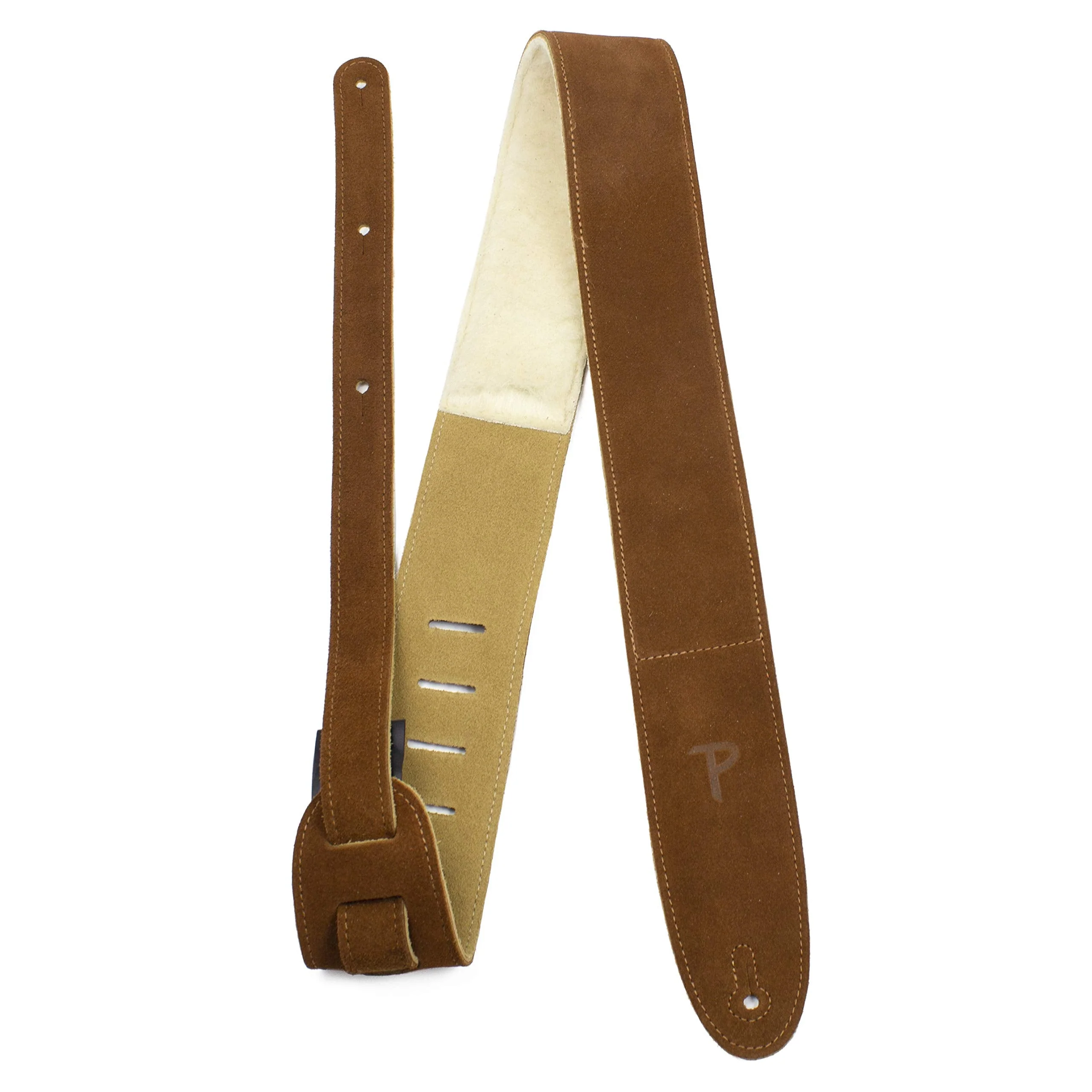 Perri's Leathers Suede Guitar Strap with Sheepskin Pad, Anti-Slip, Adjustable 41"–56", Compatible with All Guitars Natural - Image 5