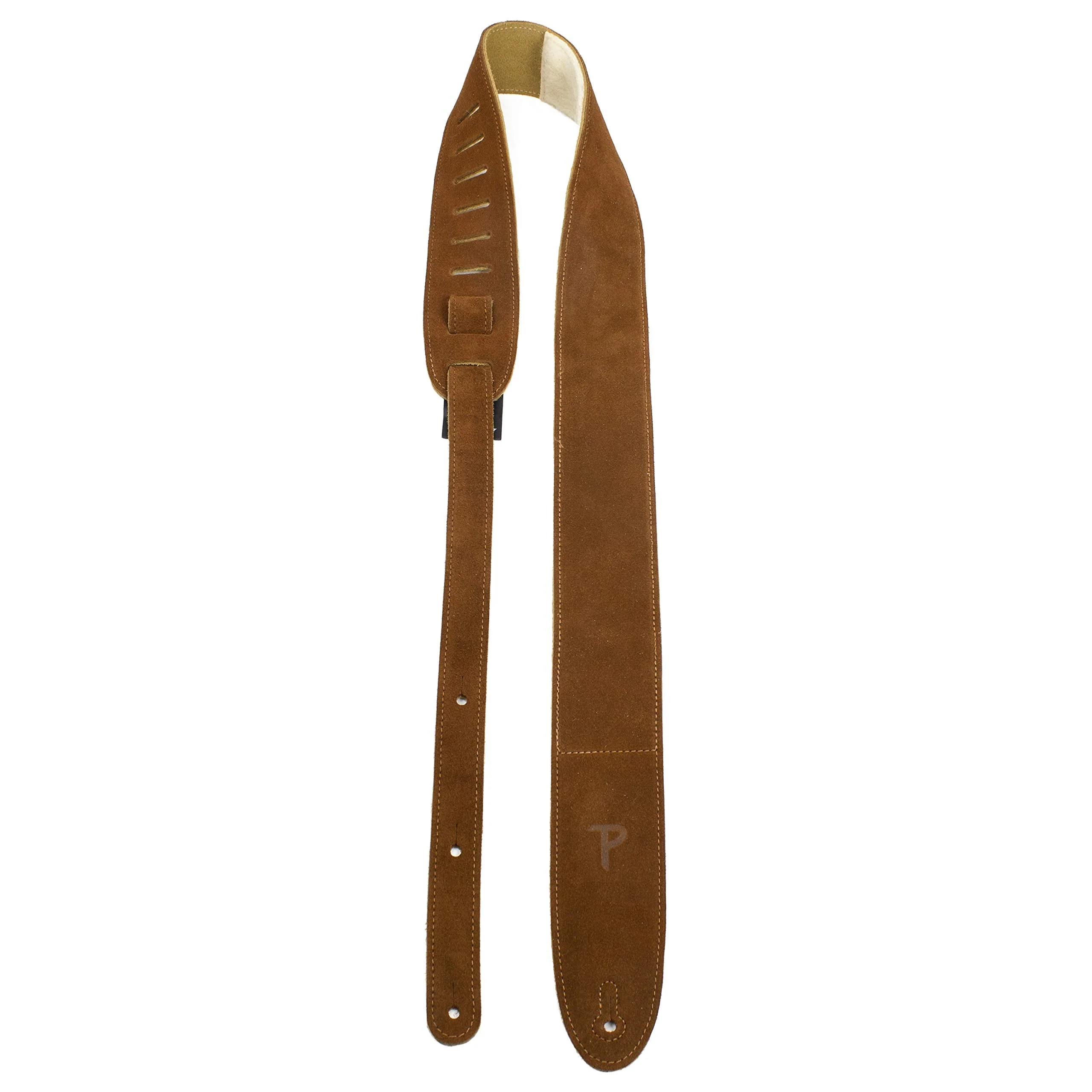 Perri's Leathers Suede Guitar Strap with Sheepskin Pad, Anti-Slip, Adjustable 41"–56", Compatible with All Guitars Natural - Image 6