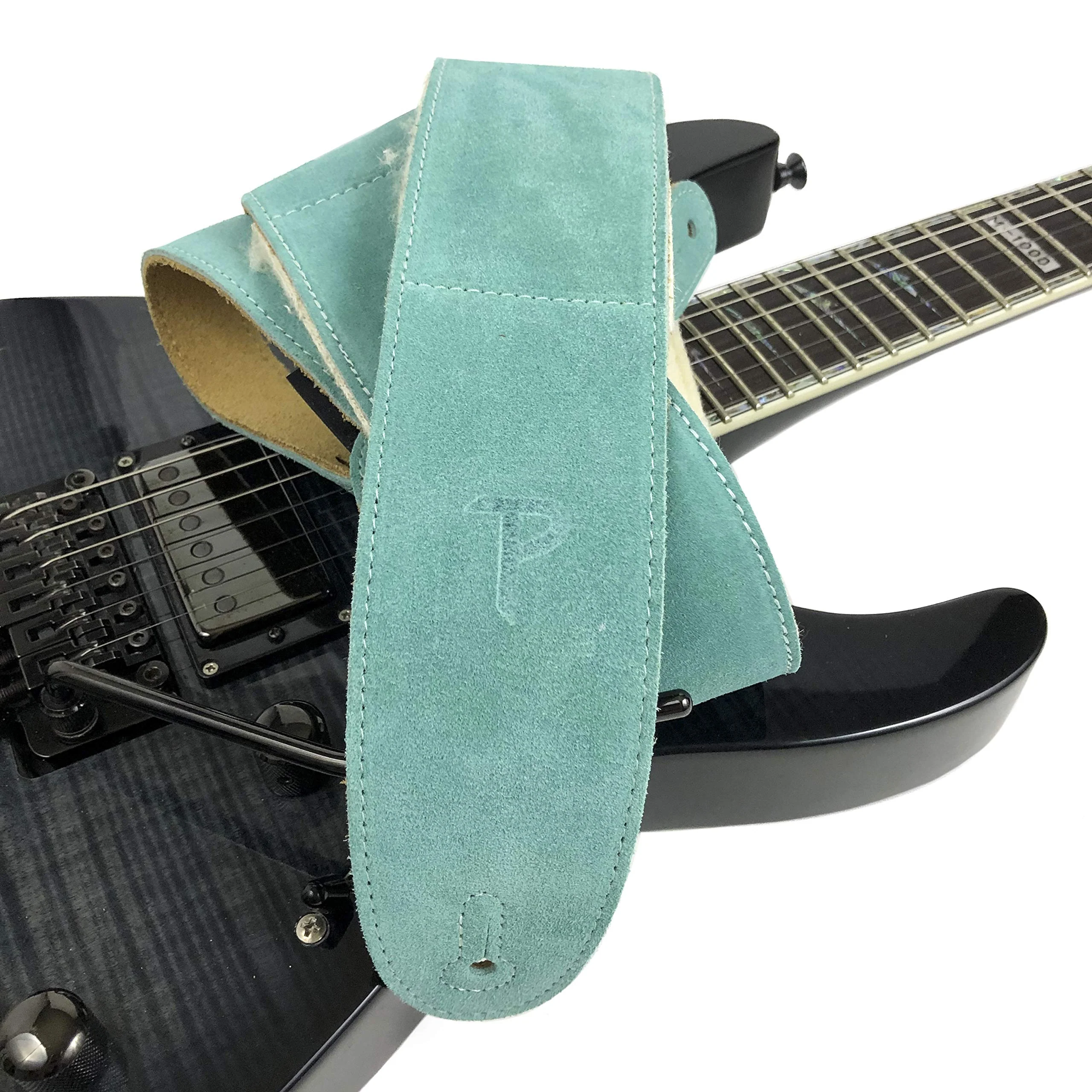 Perri's Leathers Suede Guitar Strap with Sheepskin Pad, Anti-Slip, Adjustable 41"–56", Compatible with All Guitars Teal - Image 3