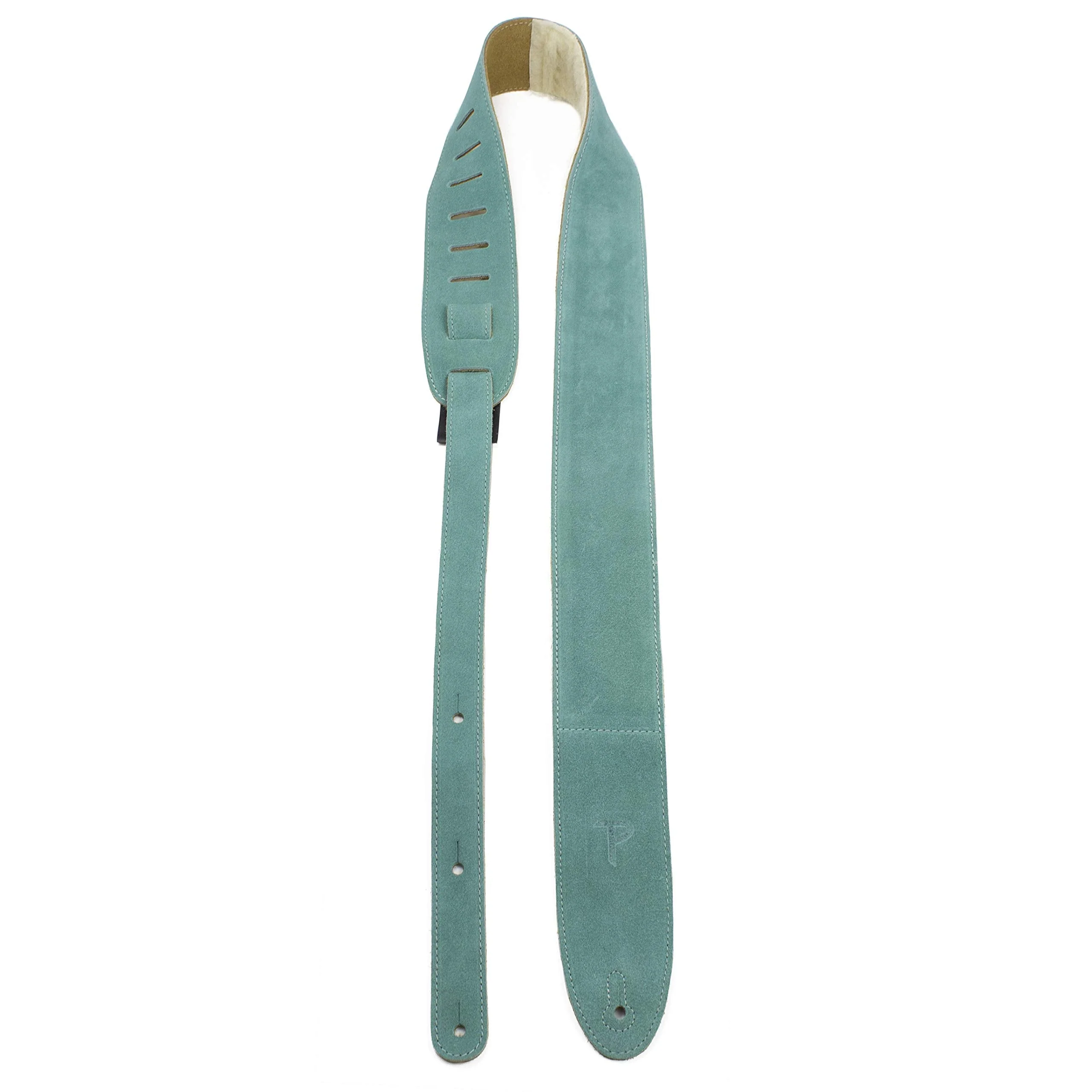 Perri's Leathers Suede Guitar Strap with Sheepskin Pad, Anti-Slip, Adjustable 41"–56", Compatible with All Guitars Teal - Image 6
