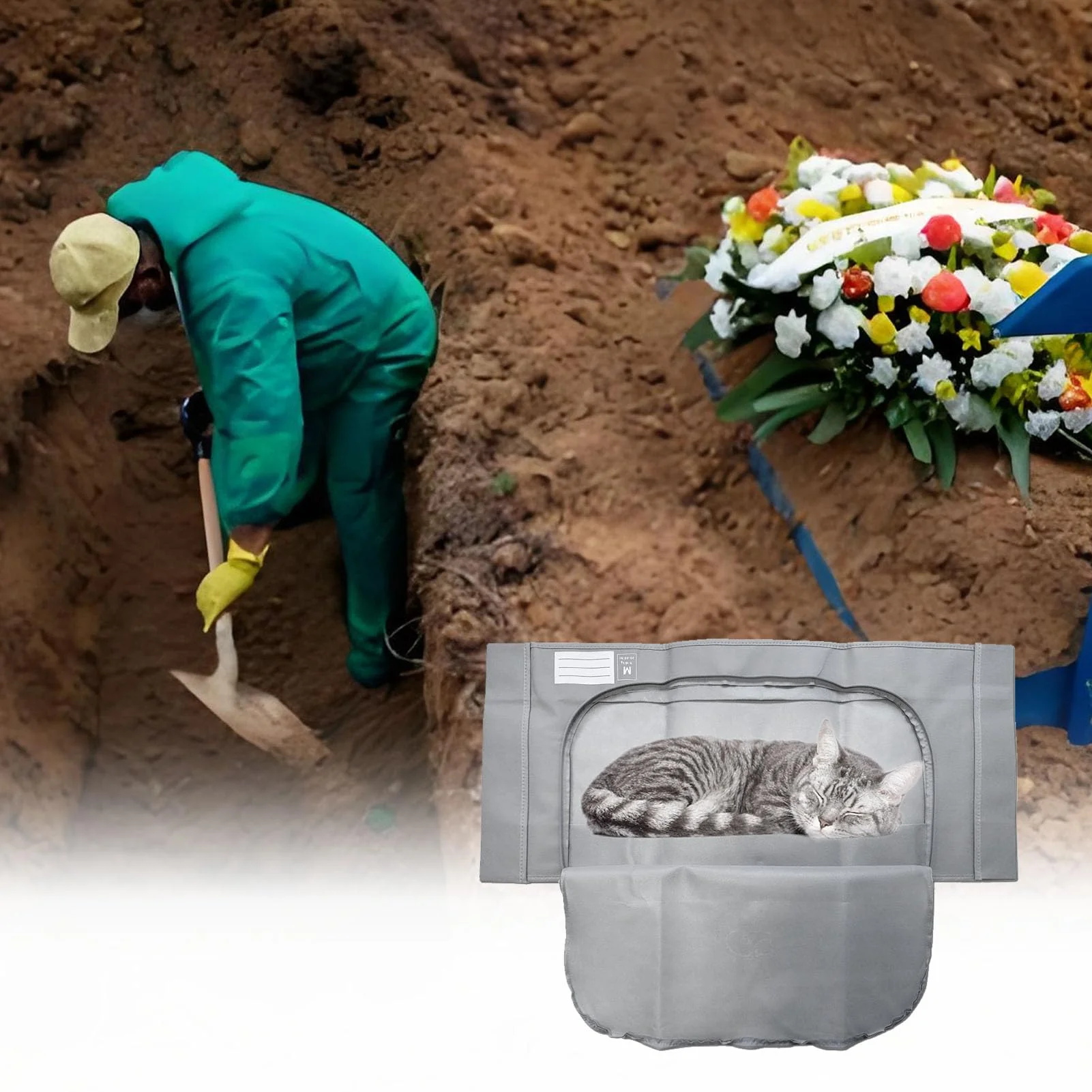 Pet Funeral Body Bag Pet Funeral Bag Non Woven Pet Coffin for Funeral and Cremation Odor Control (S) (M) Size M - Image 3