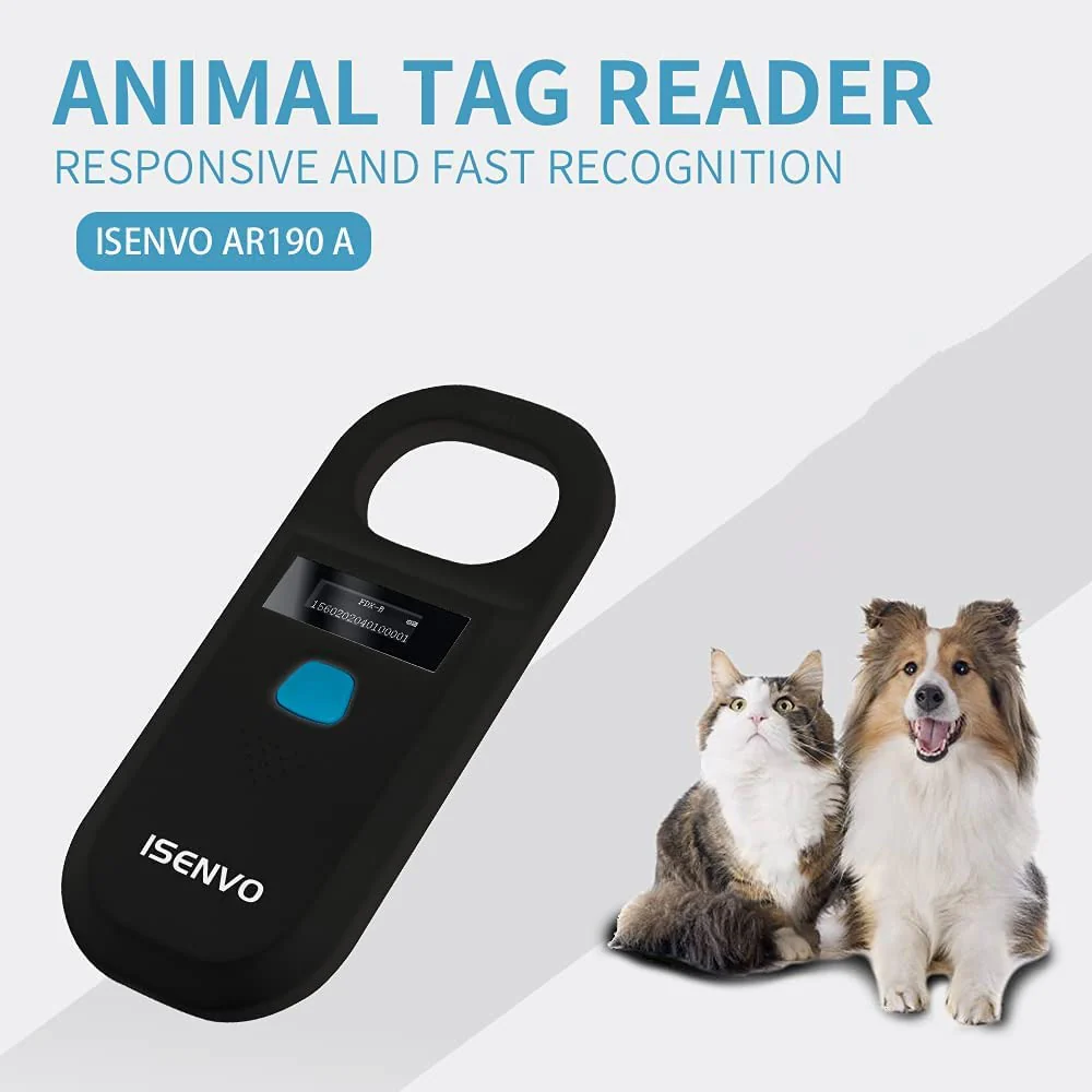 Pet Microchip Scanner Rechargeable RFID EMID Micro Chip Reader Scanner 134.2kHz 125kHz 15 Digits Pet Chip ID Scanner for Animal/Pets/Pigs/Dogs/Cats (190A) - Image 4