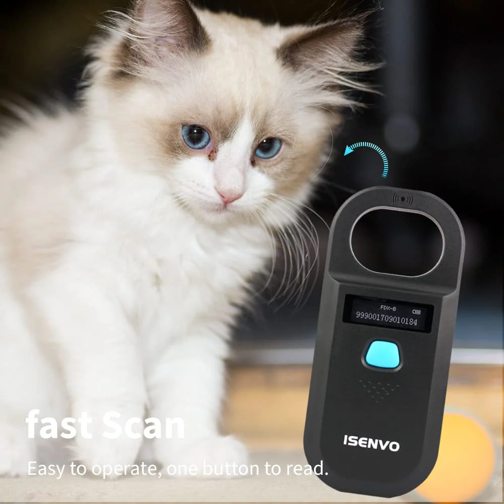 Pet Microchip Scanner Rechargeable RFID EMID Micro Chip Reader Scanner 134.2kHz 125kHz 15 Digits Pet Chip ID Scanner for Animal/Pets/Pigs/Dogs/Cats (190A) - Image 6