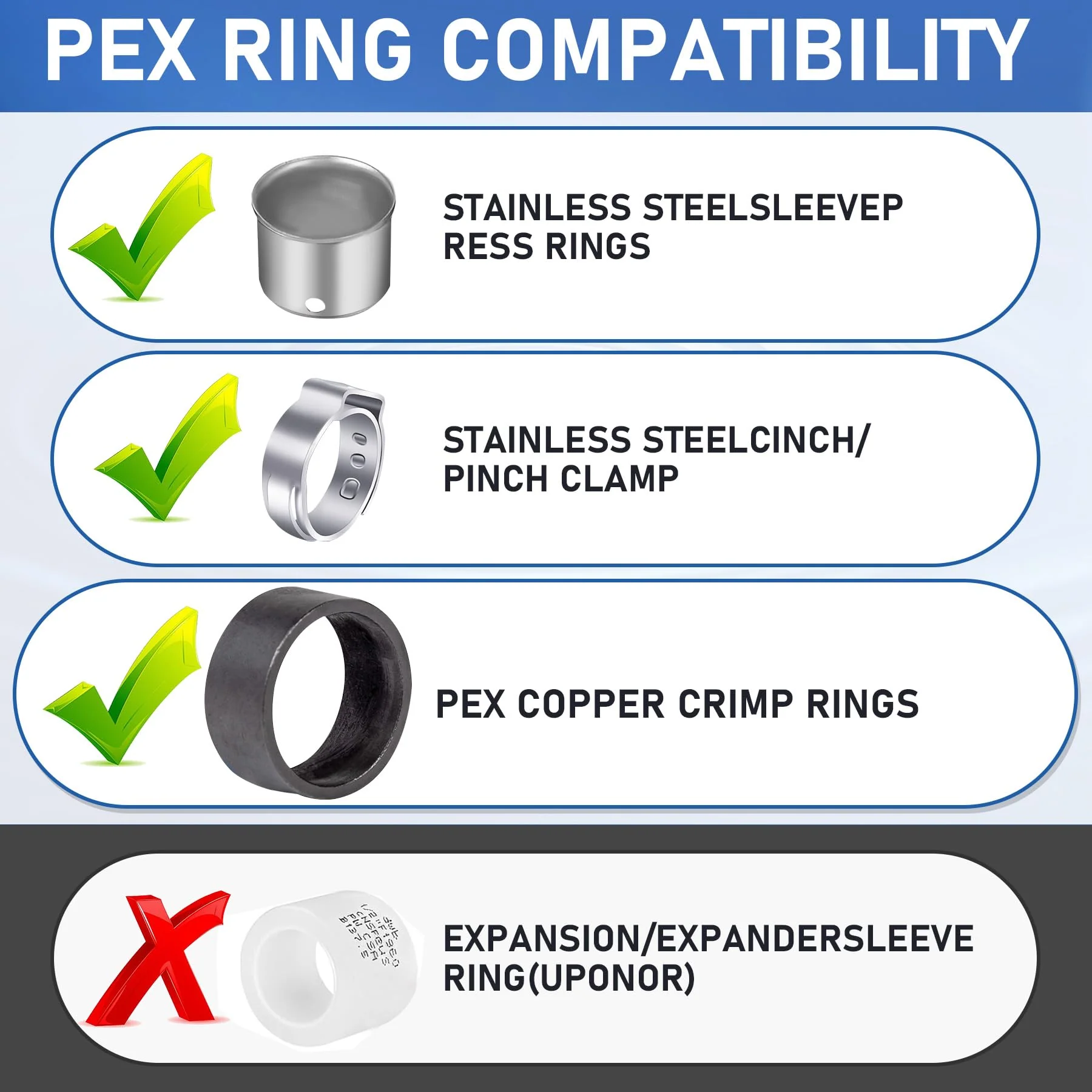 Pex 1/2" Pex x 1/2" Female NPT Swivel Adapter Barb Crimp Brass Fittings,PEX 1/2inch NPT Female Threaded Swivel Adapter NPSM Brass Crimp Fittings,for PEX Tubes(6PCS 1/2" Straight) 6PCS 1/2" Straight - Image 5