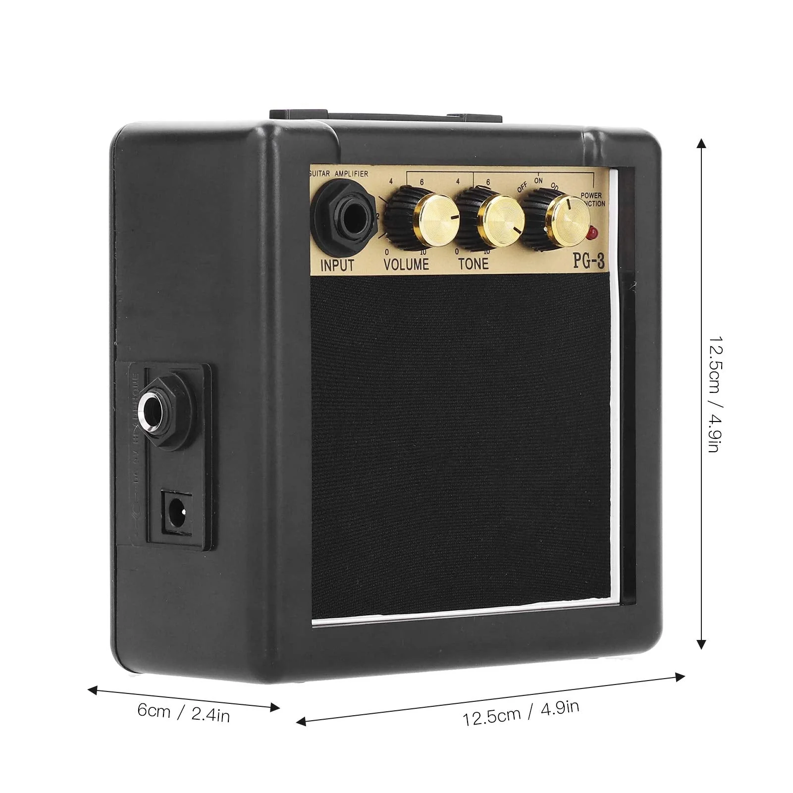 PG-3 Portable Bass Speaker, Mini Guitar Amplifier, 3W for Electric Guitar & Bass - Image 4