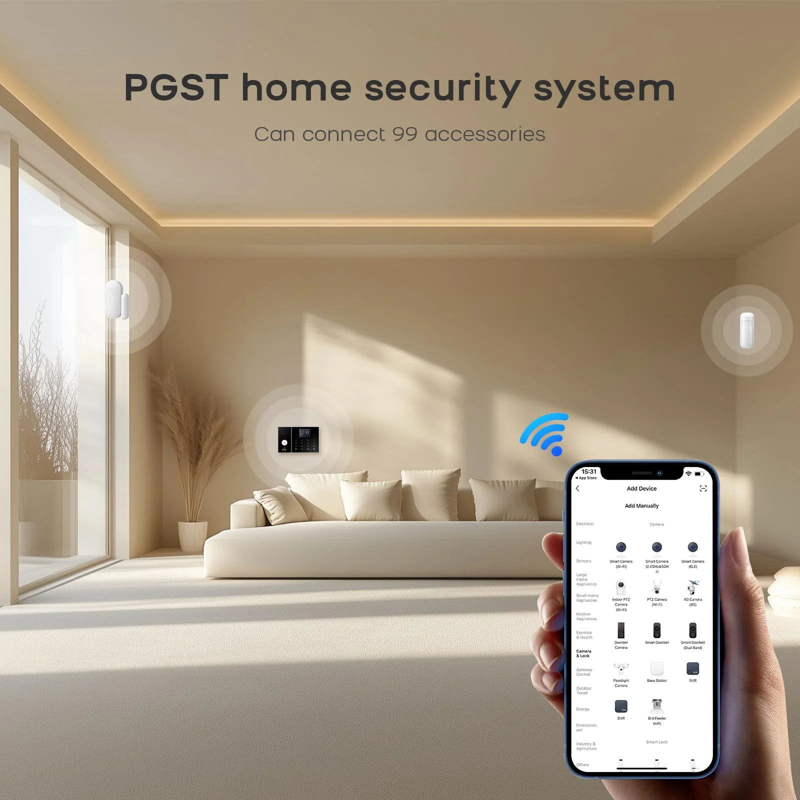 PGST Home Security Systems 8-Piece Kit,Alarm System for Home Security,App Alerts,Door Sensors,Motion Detection,WiFi Alarm,Compatible with Alexa,No Subscription,for Home Security and Kids Safety 8-Kits-A - Image 8