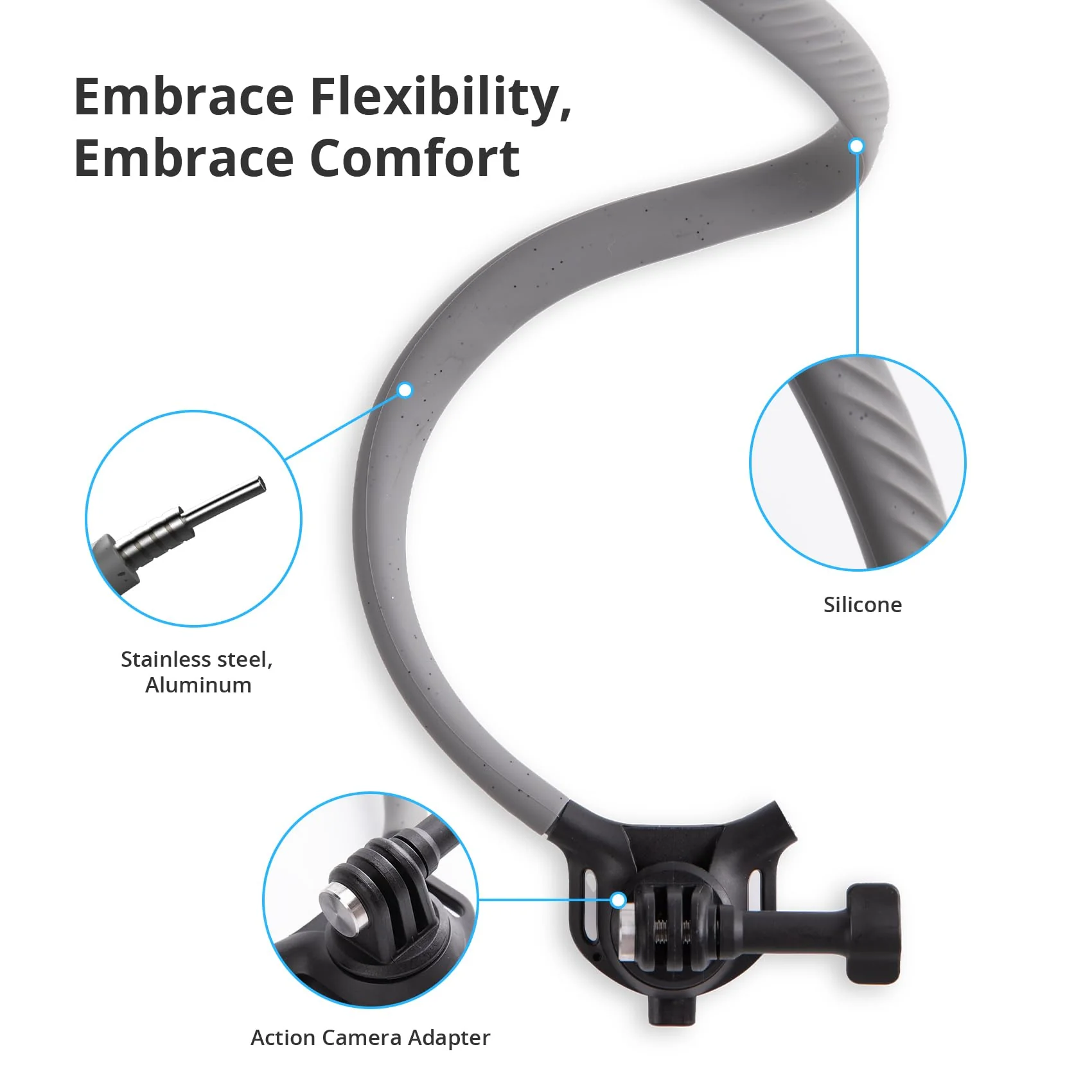 PGYTECH CapLock POV Action Camera Neck Mount, Quick Release & Adjustable Chest Strap, Hand Free Video Vlog Necklace Lanyard Holder for DJI OSMO Action 6/5 Pro/Pocket 3/Xtra Muse, Gopro 13/12, Insta360 - Image 4