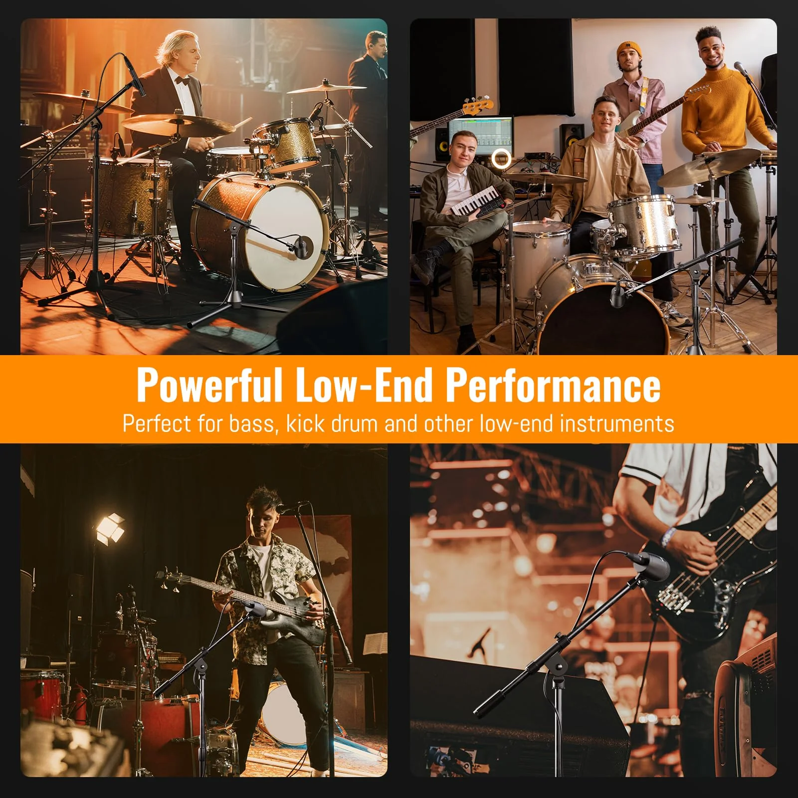 Phenyx Pro PDM33 Kick Drum Microphone, Cardioid Dynamic Mic with Locking Stand Adapter, Integral XLR Connector, and Metal Mesh Grille - Image 7
