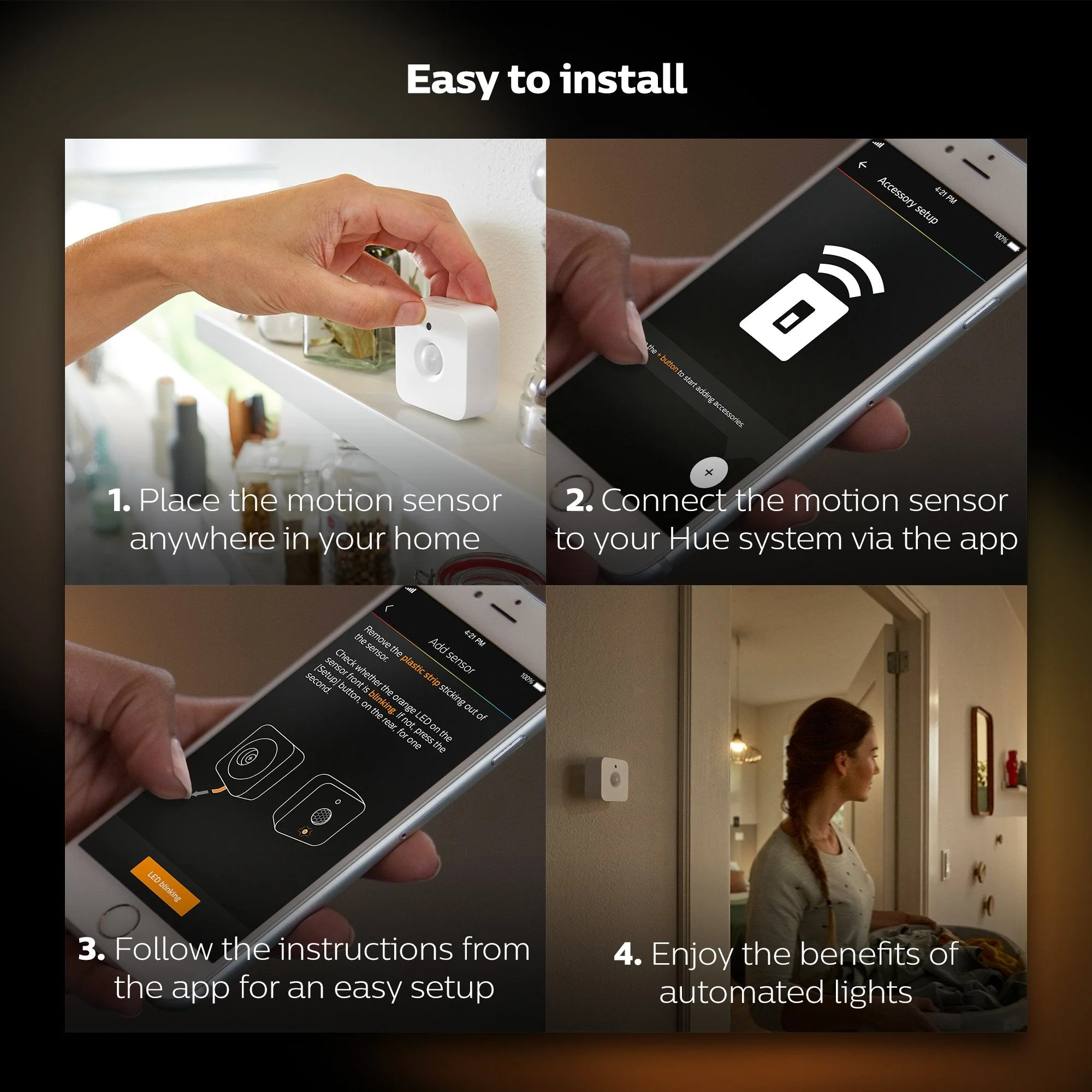 Philips Hue Motion Sensor - Exclusively for Philips Hue Smart Lights - Requires Hue Bridge - Easy No-Wire Installation - Image 7