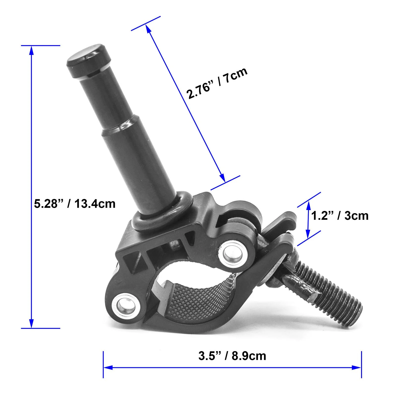 PHOCUS Half Coupler Clamp with 5/8" Pin, Photography Heavy Duty Truss Clamp for Round Tube to Support Studio Lighting, LED Ring Lights, Video Equipment (Clamp Range: 30-35mm) Clamp Range: 30-35mm - Image 3