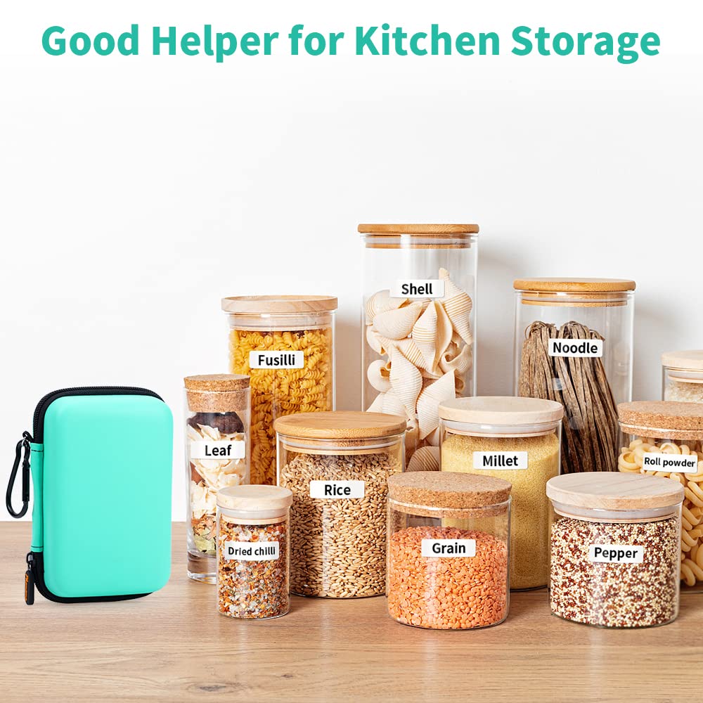 Phomemo D30 D35 Label Maker Case, Waterproof Storage Bag Compatible with NELKO P21/NIIMBOT D11/JADENS D110/SUPVAN E10 Label Printer, Fits for Mini Bluetooth Labels Sticker Machine, Box only Green - Image 6