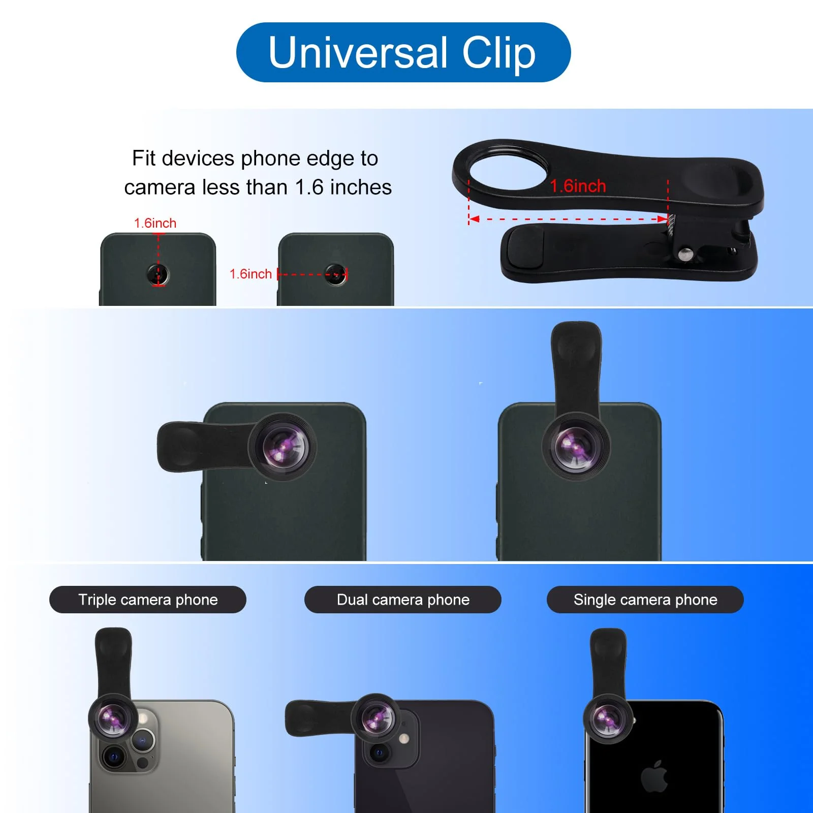 Phone Camera Lens, 198 Fisheye Lens + 120 Super Wide-Angle Lens + 20x Macro Lenses Camera Photography Accessories kit Gadgets for iPhone Samsung Android Smartphone - Image 7