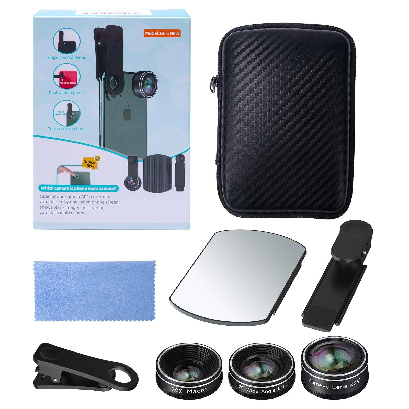 Phone Camera Lens, 198 Fisheye Lens + 120 Super Wide-Angle Lens + 20x Macro Lenses Camera Photography Accessories kit Gadgets for iPhone Samsung Android Smartphone - Image 8