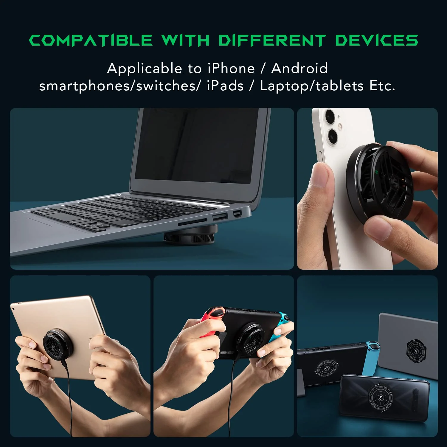 Phone Cooler Black Shark Magnetic Cooler, for MagSafe iPhone 12 13 14 15 Series, Cell Phone Cooling Fan Portable Phone Radiator Cooling Fan, Gaming Semiconductor Cooling for Android/Tablet/iPad - Image 4