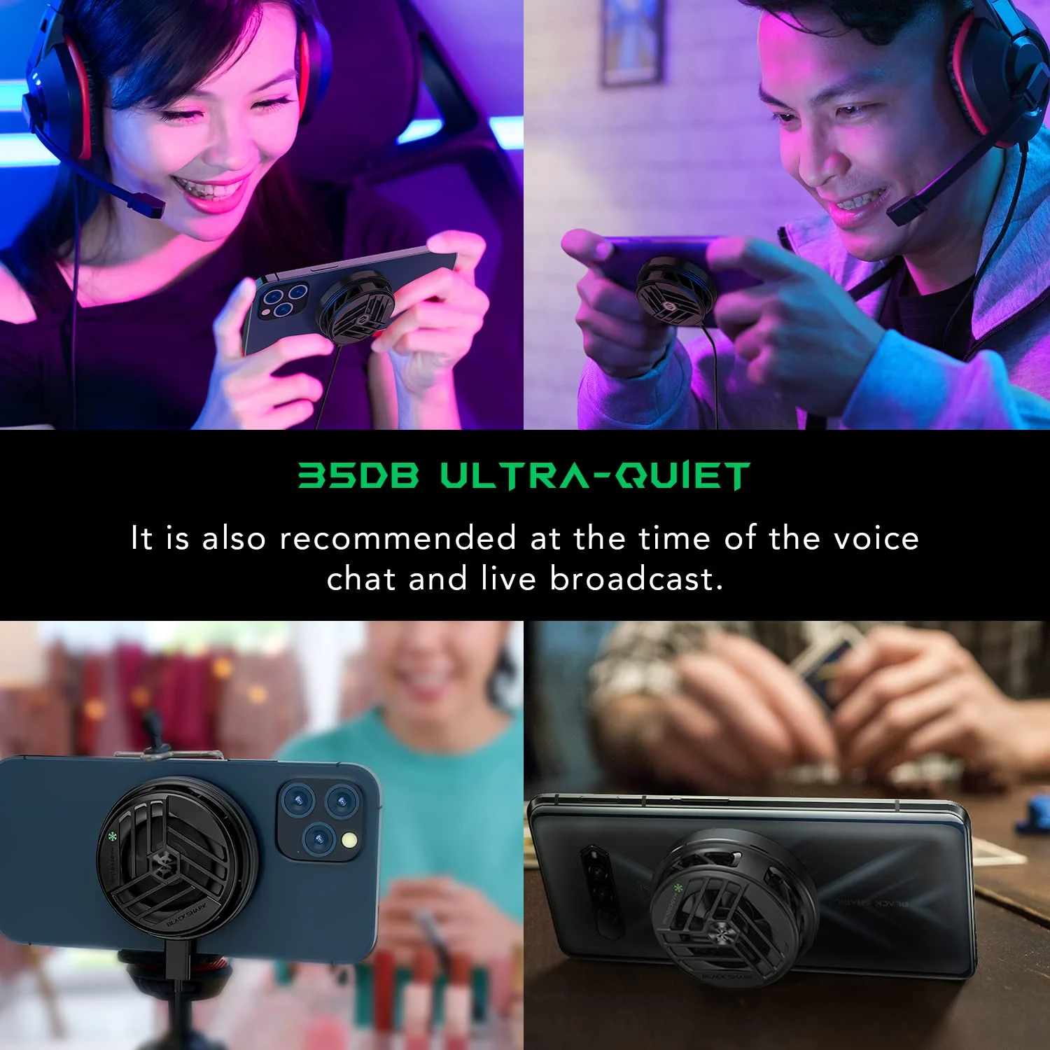 Phone Cooler Black Shark Magnetic Cooler, for MagSafe iPhone 12 13 14 15 Series, Cell Phone Cooling Fan Portable Phone Radiator Cooling Fan, Gaming Semiconductor Cooling for Android/Tablet/iPad - Image 6