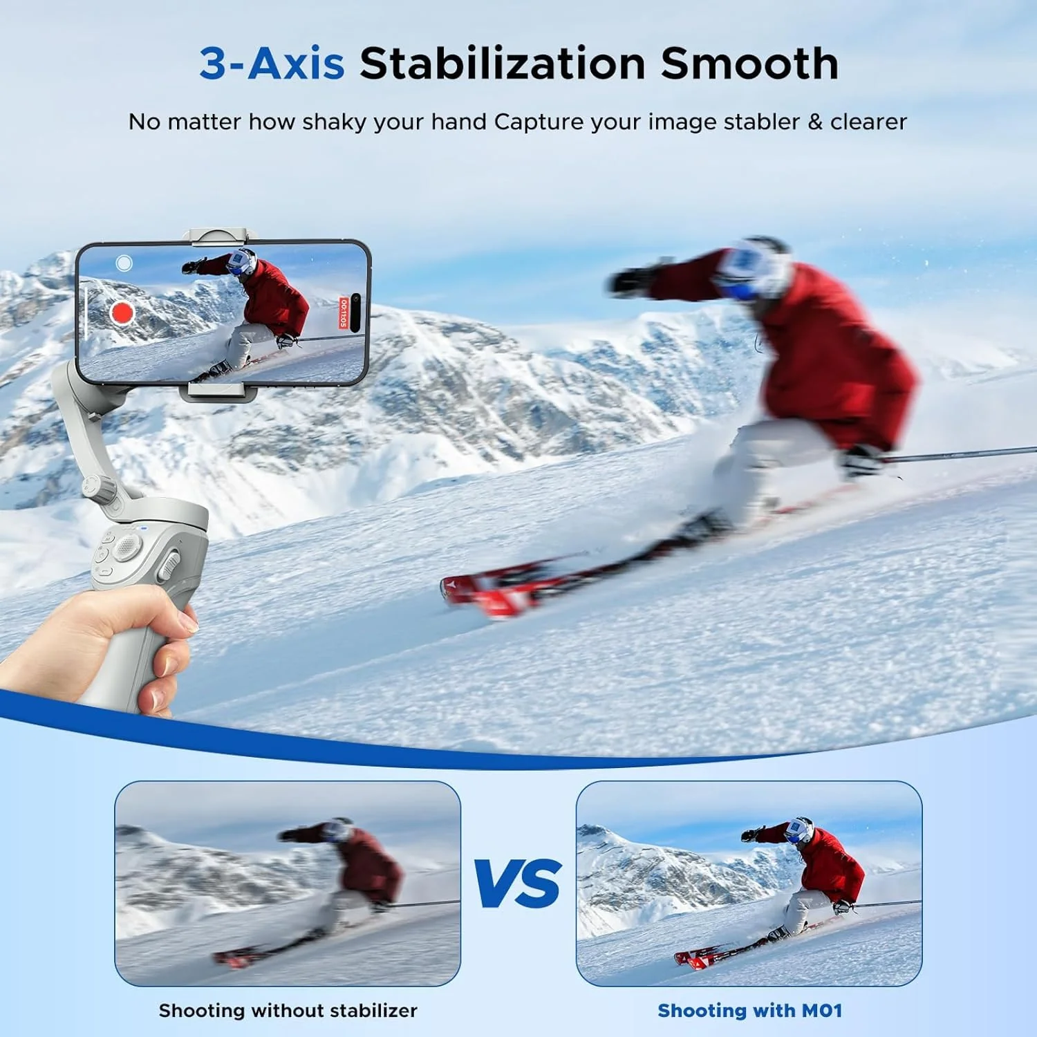 Phone Gimbal Stabilizer 3-Axis Foldable Gimbal for Video Recording with Face Trakcing TikTok YouTube Vlog Stabilizer for Android and iPhone 15/15 Pro Max/14/14 Pro GIMBAL 3 - Image 2