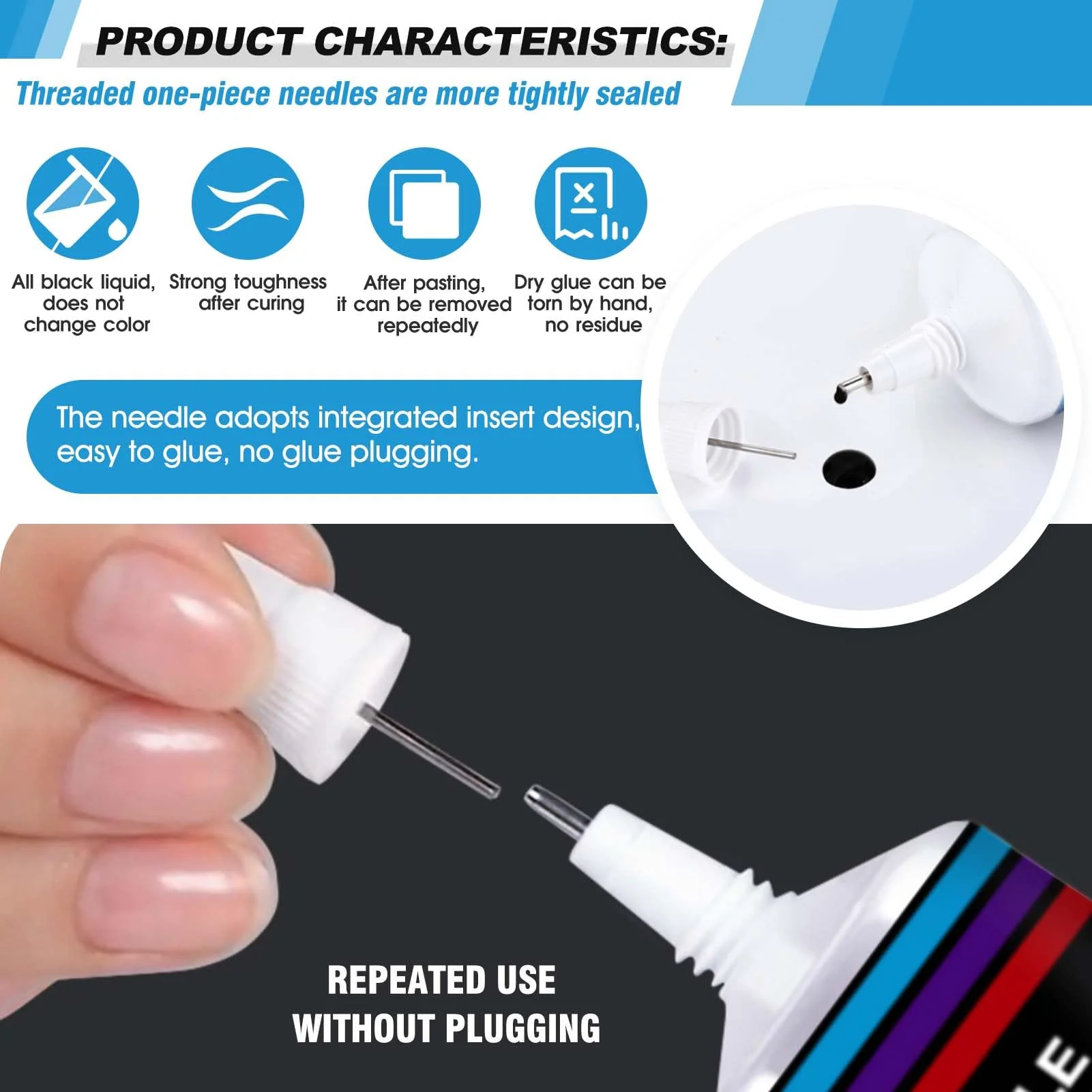 Phone Glue Kit Screen Repair Adhesive with Repair Tools for Electronic Screen Multi-Function Phone Repair Glue Craft Adhesive Kit for Electronic Screen, Cell Phone Screen (Black, 50ml) Black - Image 2