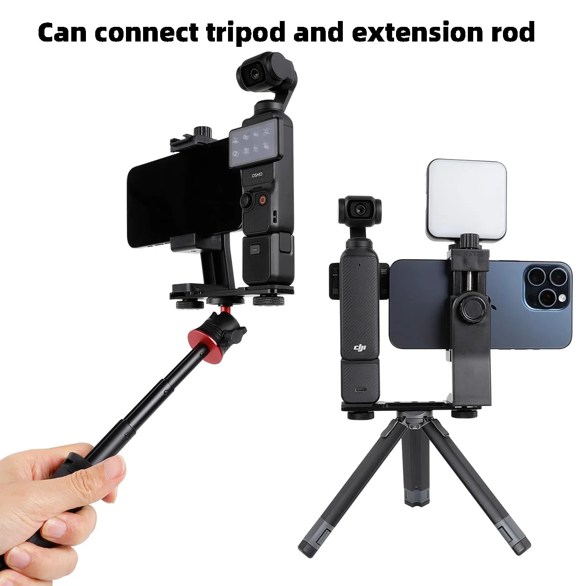Phone Holder for DJI Osmo Pocket 3, Cell Phone Mount Expansion Accessories with 1/4" Thread Hole Used with Tripod and Extension Rod - Image 3