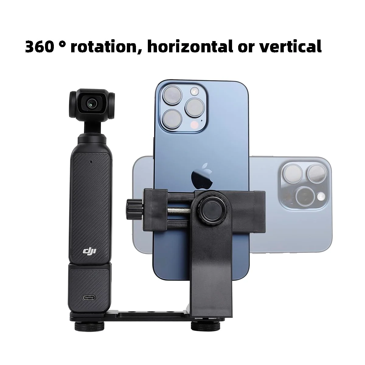 Phone Holder for DJI Osmo Pocket 3, Cell Phone Mount Expansion Accessories with 1/4" Thread Hole Used with Tripod and Extension Rod - Image 4