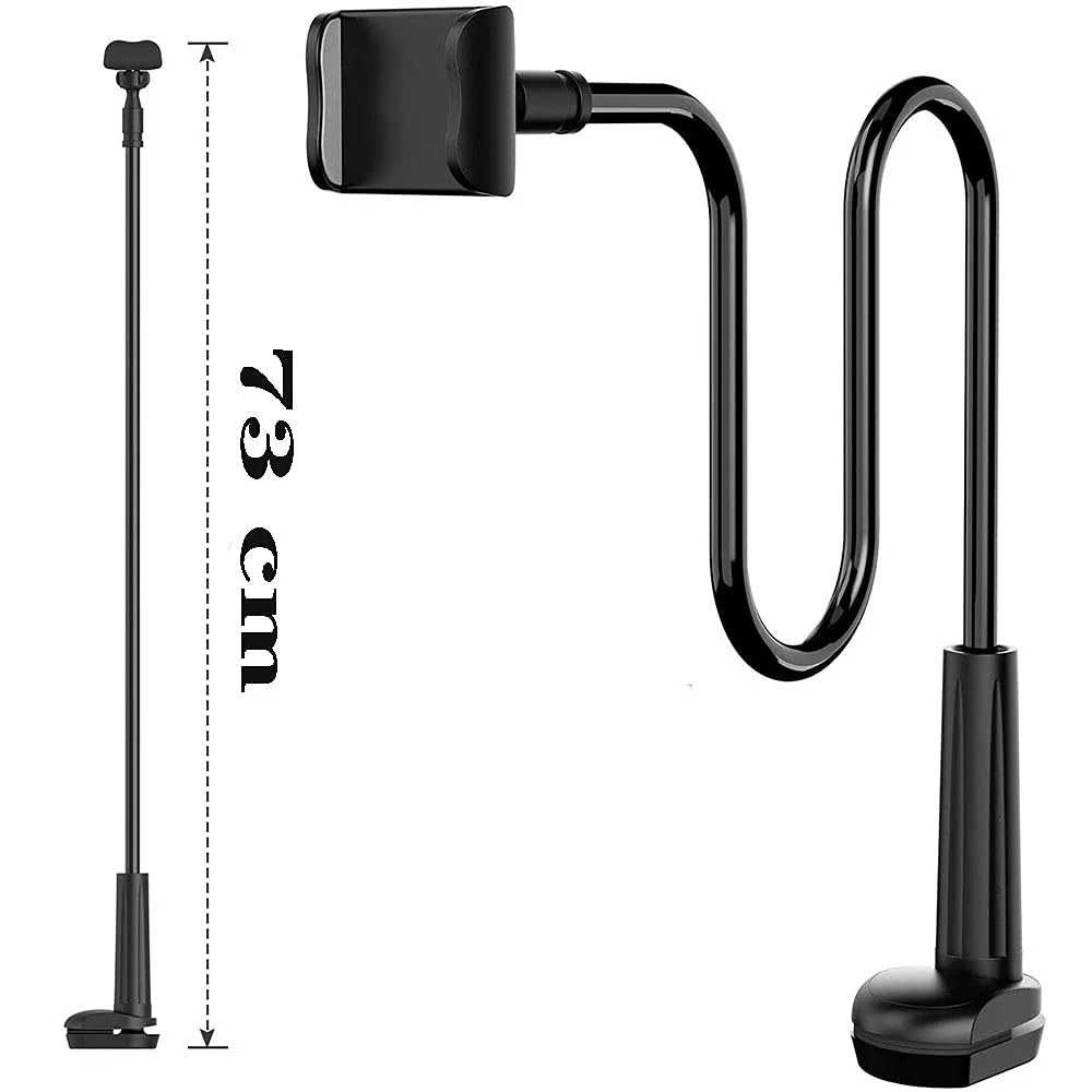 Phone Holder,gooseneck Phone Holder,360° Rotate Support Rod One-Hand Adjustable Cell Phone Holder,for Desk Headboard Nightstand. (Black) Black - Image 2