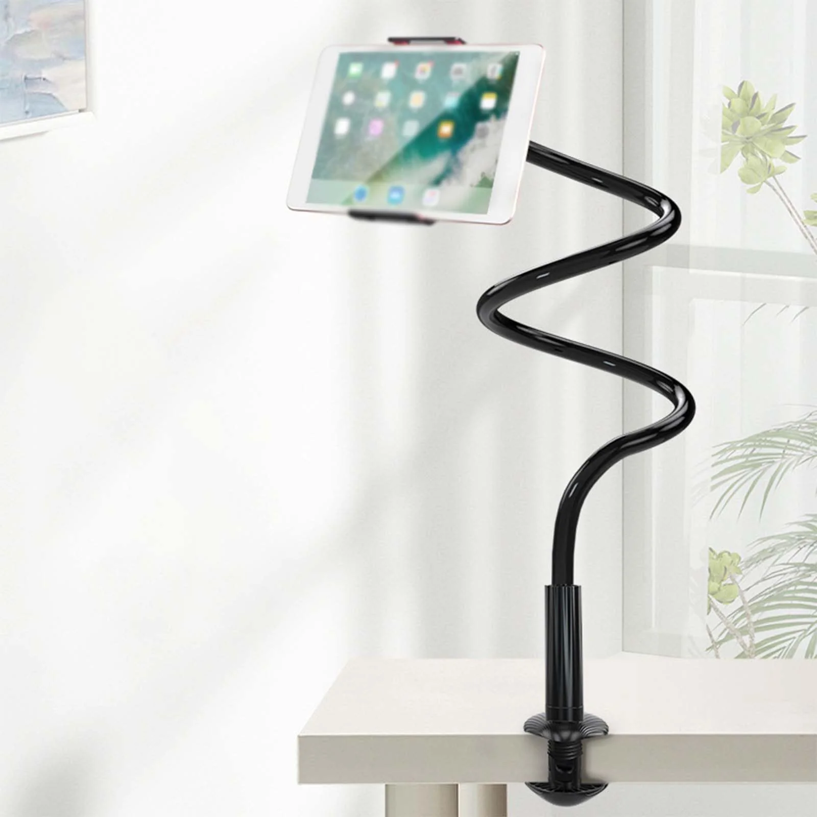 Phone Holder,gooseneck Phone Holder,360° Rotate Support Rod One-Hand Adjustable Cell Phone Holder,for Desk Headboard Nightstand. (Black) Black - Image 3